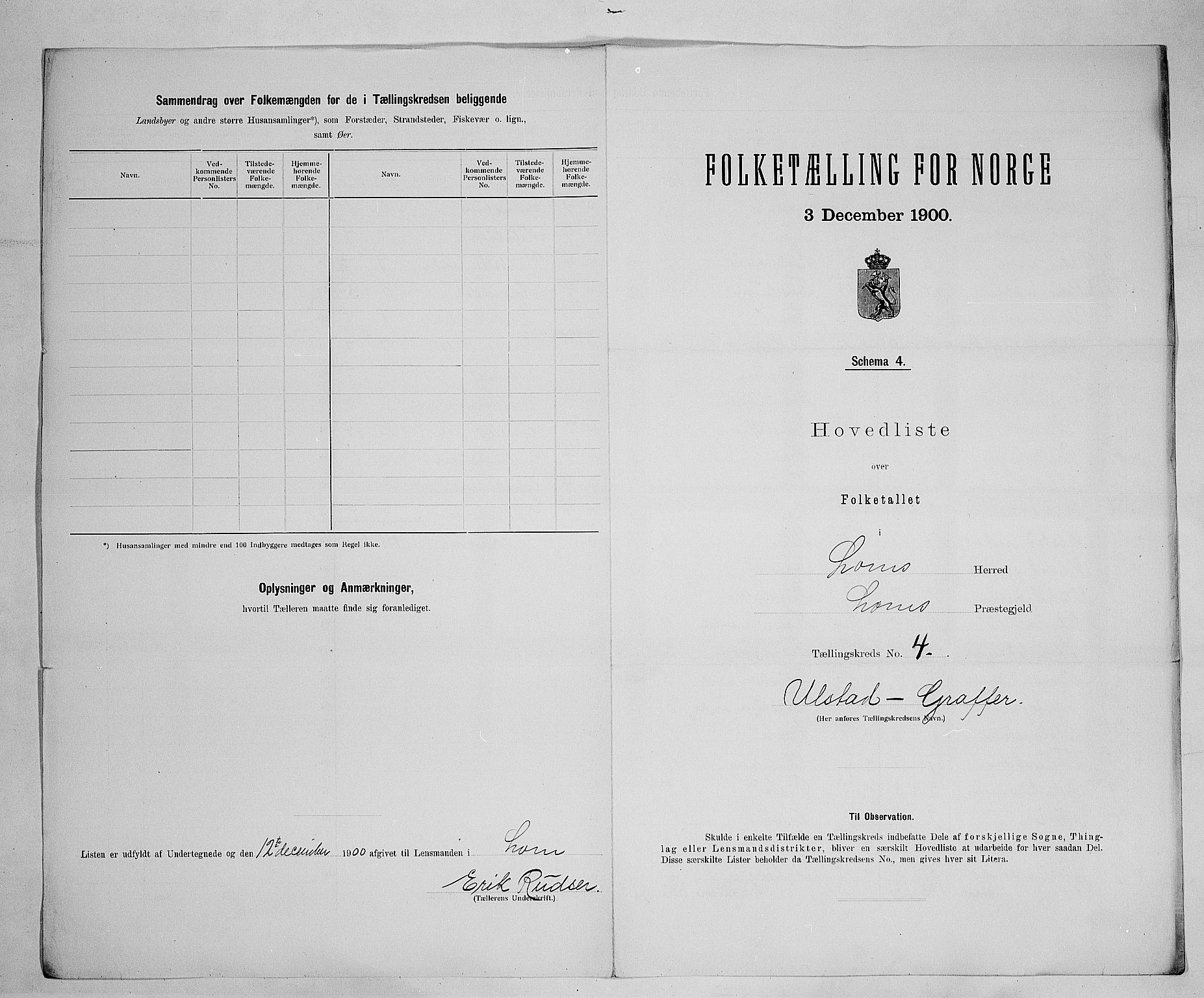 SAH, 1900 census for Lom, 1900, p. 24