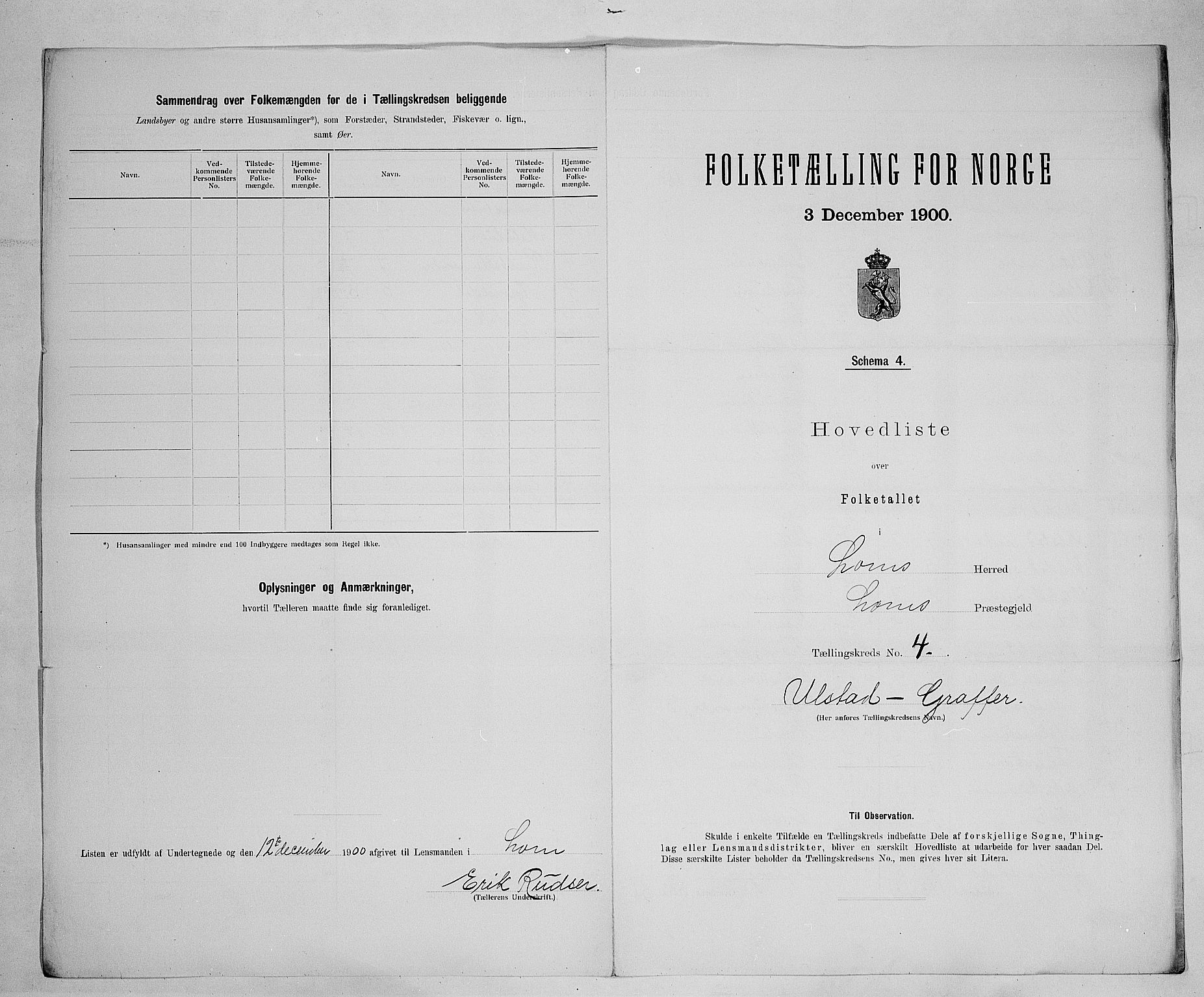 SAH, 1900 census for Lom, 1900, p. 24