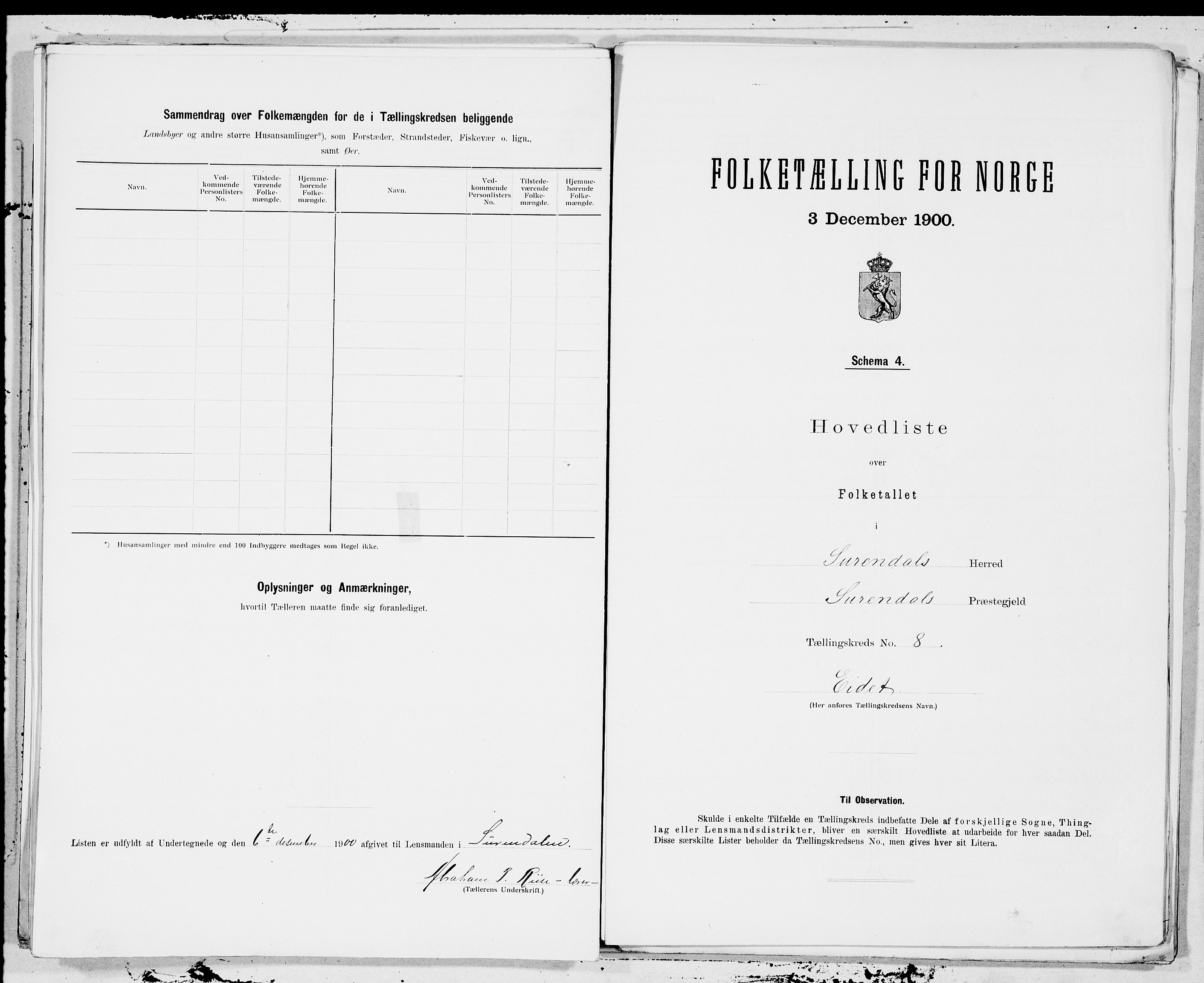 SAT, 1900 census for Surnadal, 1900, p. 20