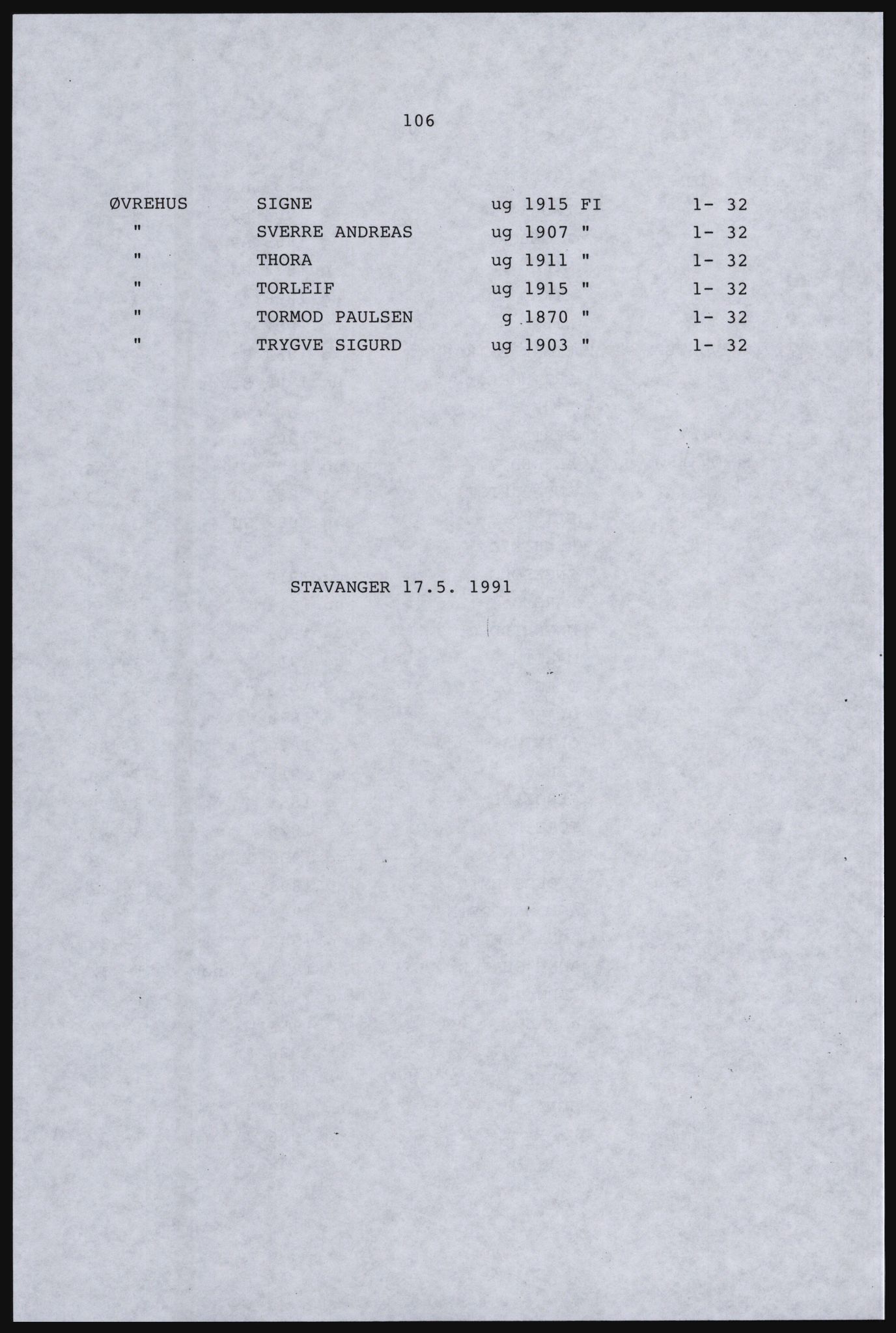 SAST, Copy of 1920 census for Inner Ryfylke, 1920, p. 462