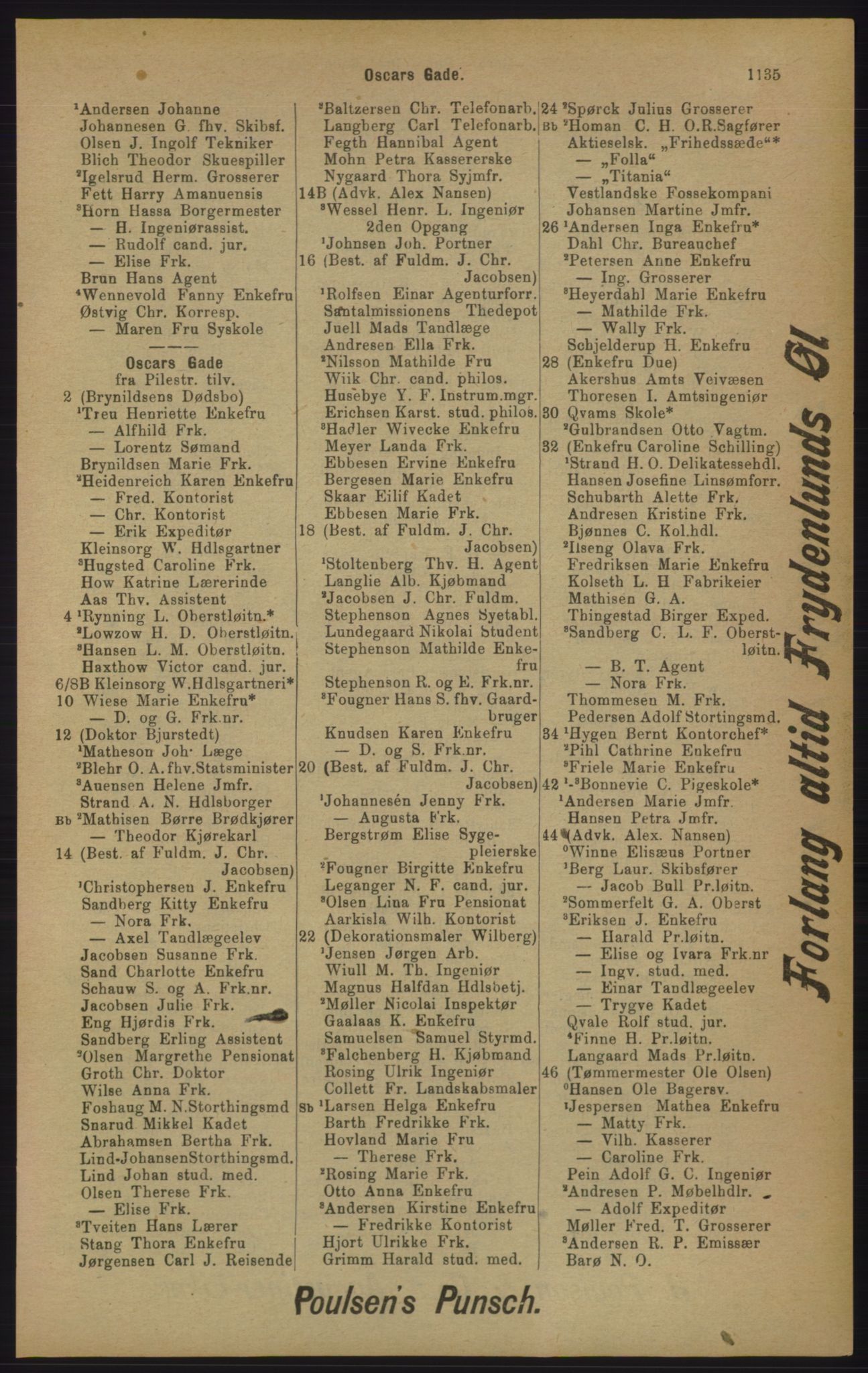 Kristiania/Oslo adressebok, PUBL/-, 1905, p. 1135