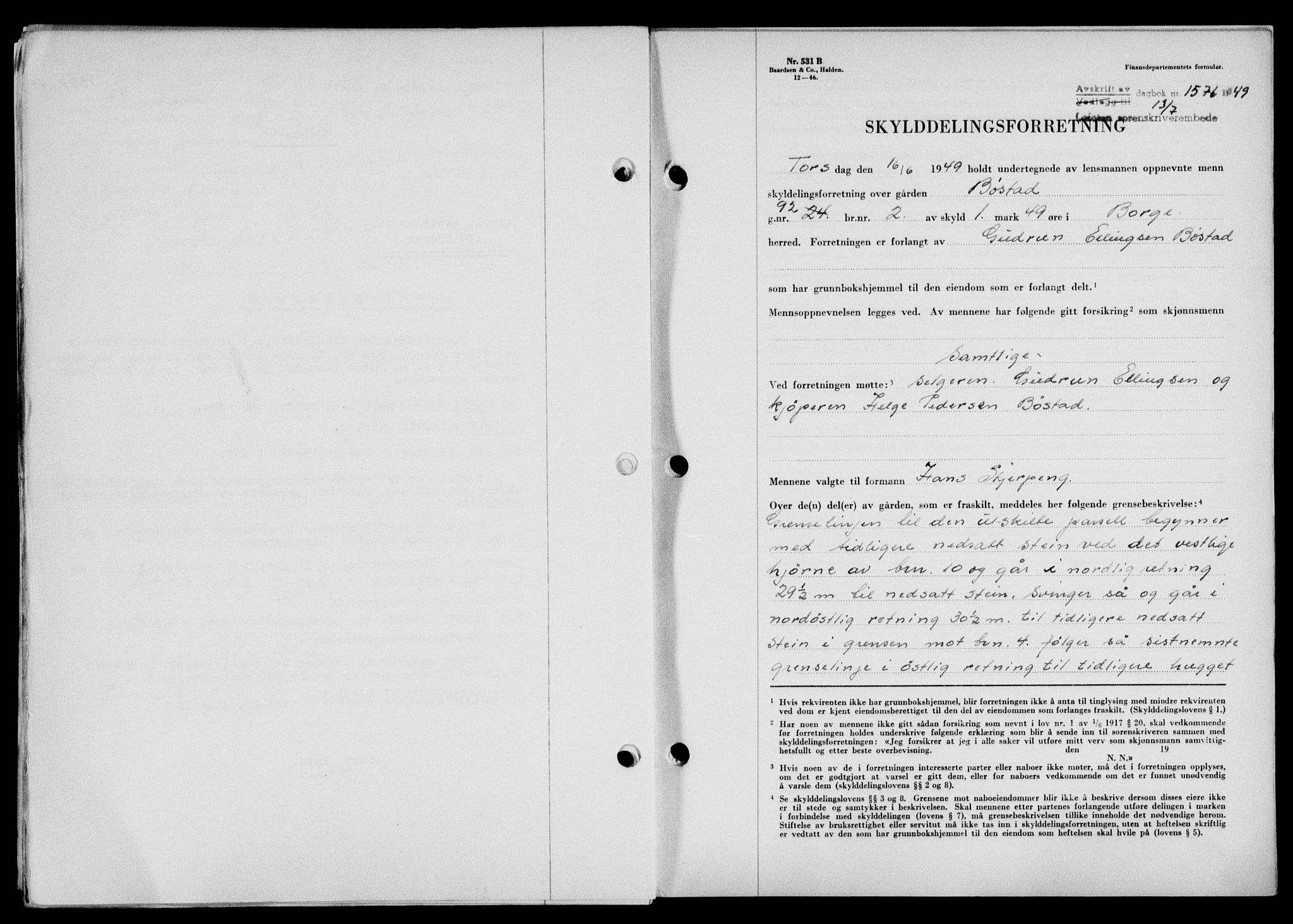 Lofoten sorenskriveri, SAT/A-0017/1/2/2C/L0021a: Mortgage book no. 21a, 1949-1949, Diary no: : 1576/1949