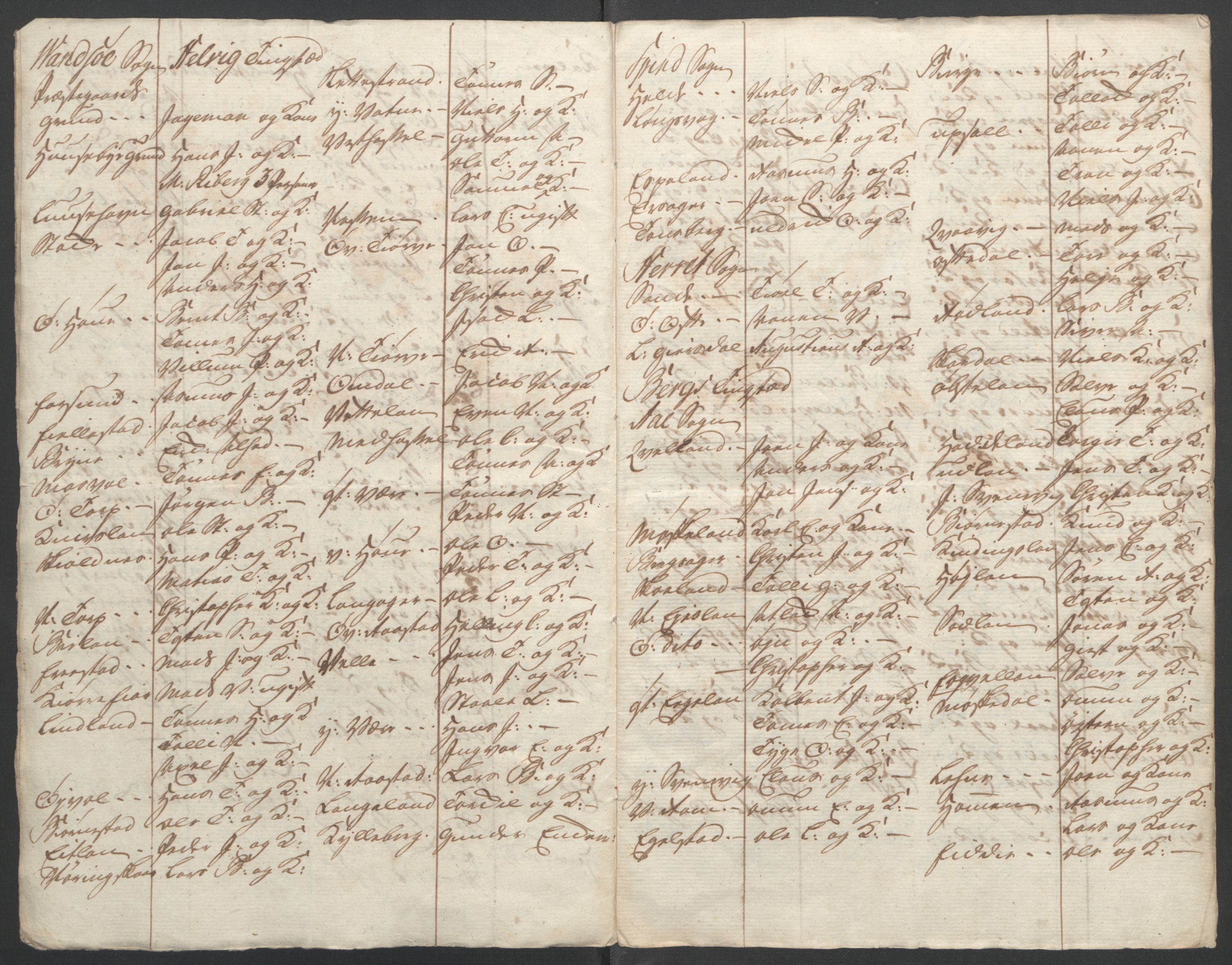 Rentekammeret inntil 1814, Reviderte regnskaper, Fogderegnskap, AV/RA-EA-4092/R45/L2704: Ekstraskatten Lista og Mandal, 1762-1768, p. 312