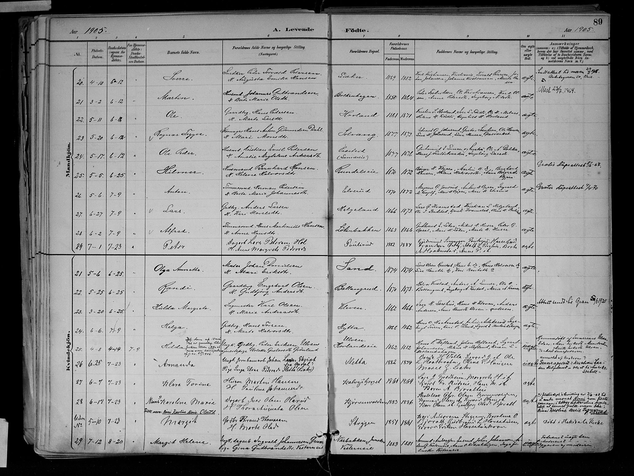 Jevnaker prestekontor, SAH/PREST-116/H/Ha/Haa/L0010: Parish register (official) no. 10, 1891-1906, p. 89