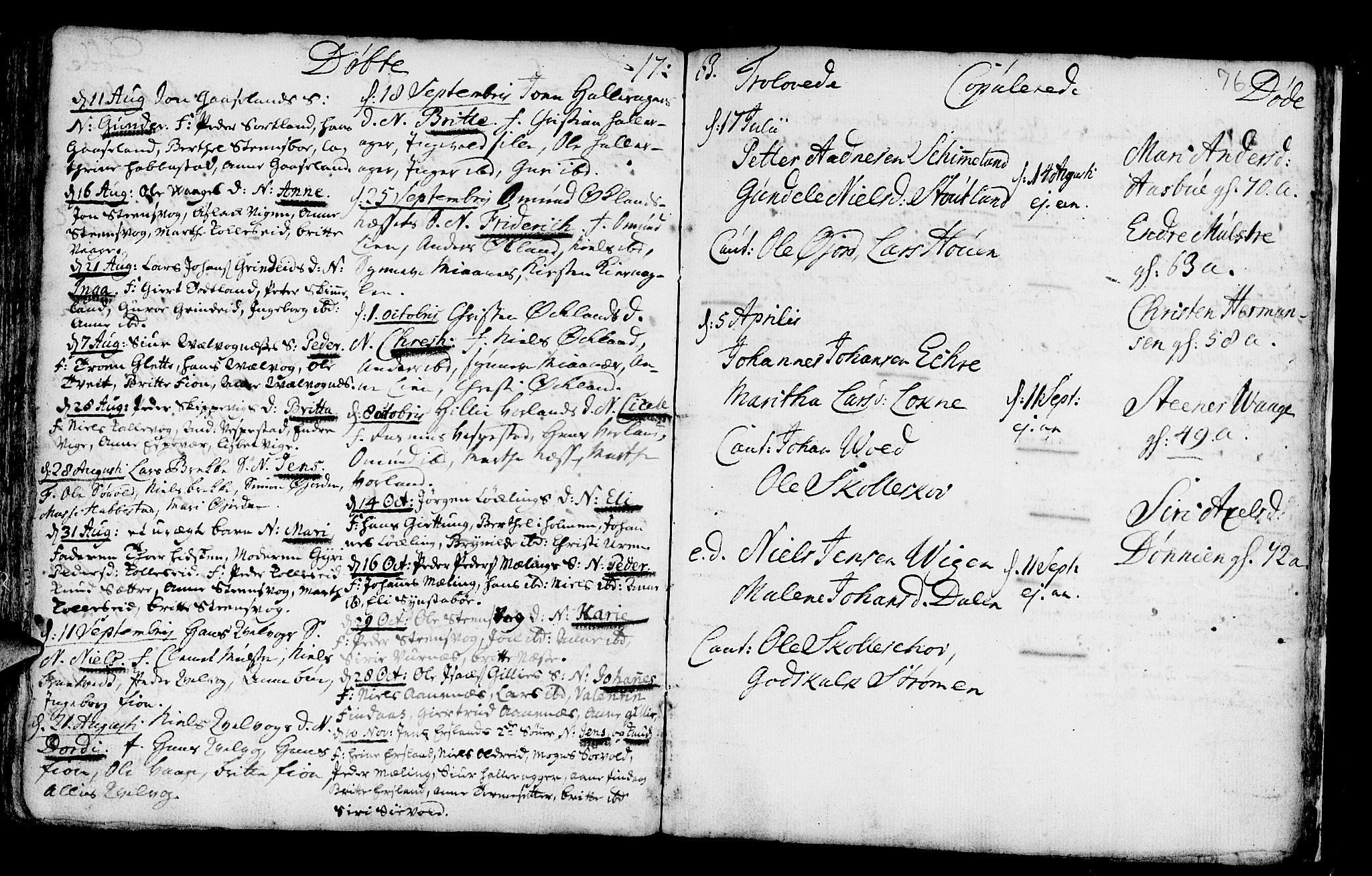 Finnås sokneprestembete, AV/SAB-A-99925/H/Ha/Haa/Haaa/L0002: Parish register (official) no. A 2, 1744-1764, p. 76