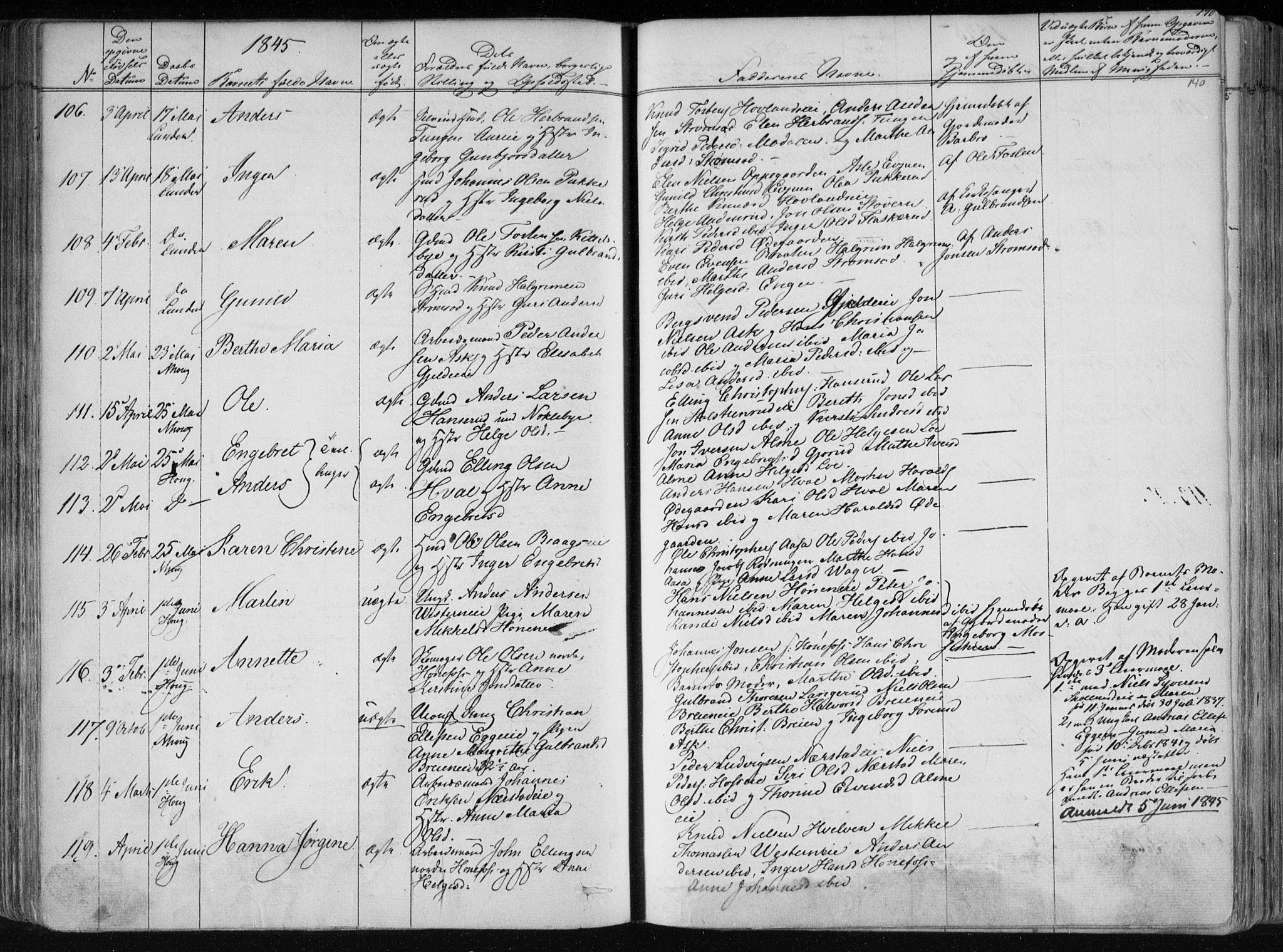 Norderhov kirkebøker, SAKO/A-237/F/Fa/L0010: Parish register (official) no. 10, 1837-1847, p. 140