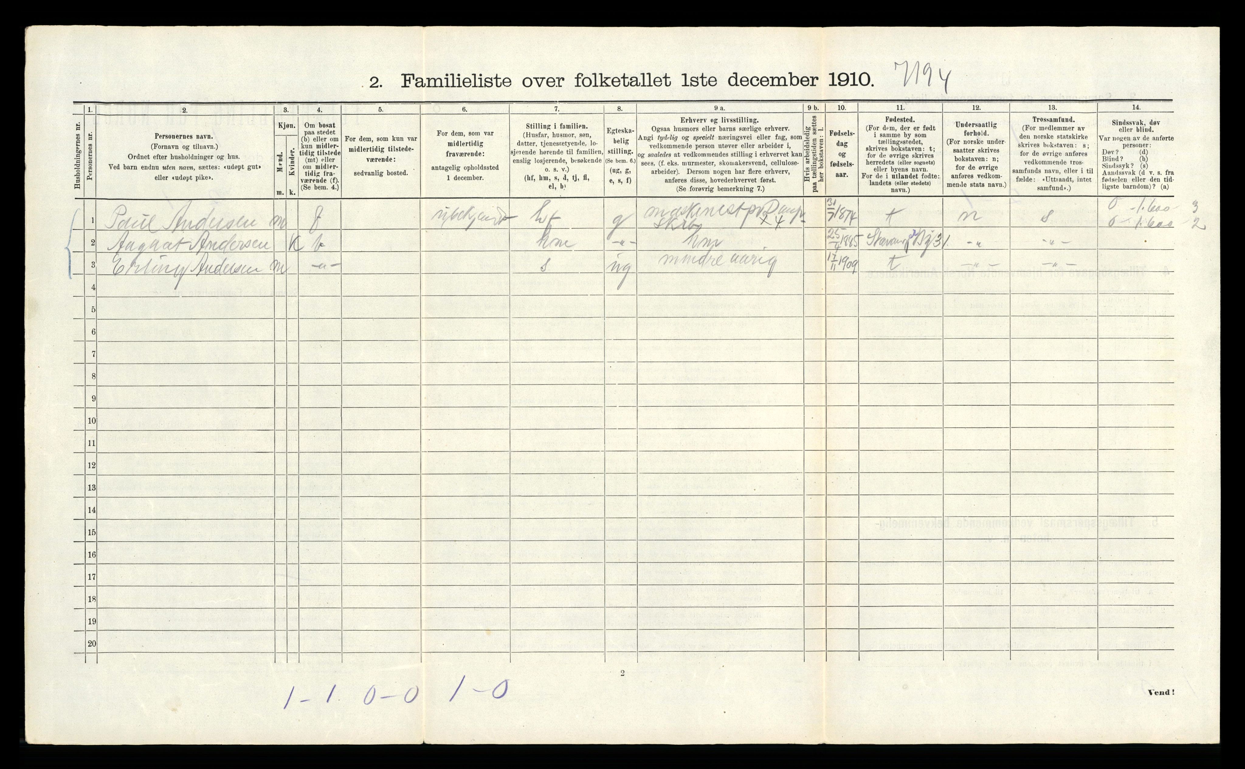 RA, 1910 census for Bergen, 1910, p. 8348