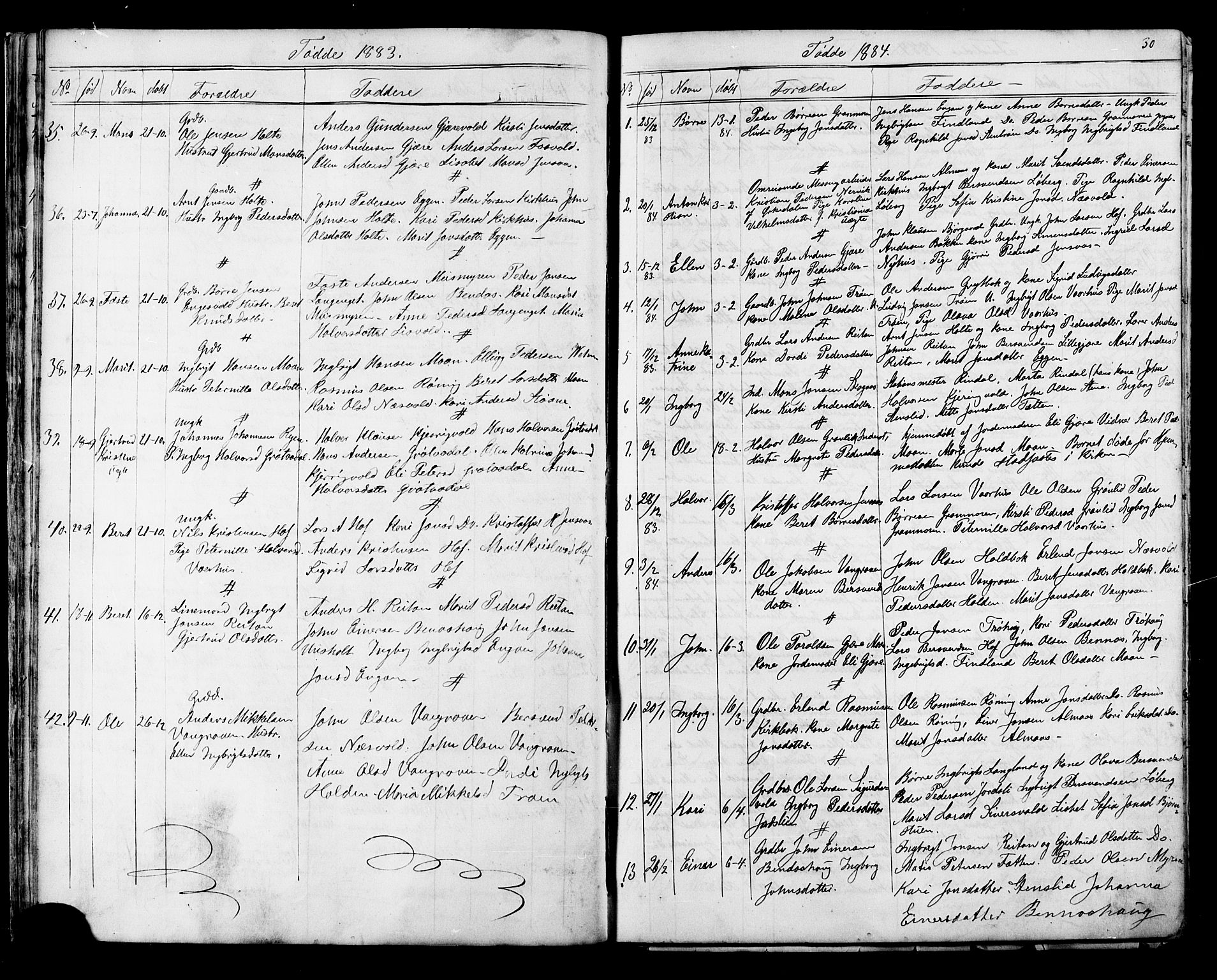 Ministerialprotokoller, klokkerbøker og fødselsregistre - Sør-Trøndelag, AV/SAT-A-1456/686/L0985: Parish register (copy) no. 686C01, 1871-1933, p. 30