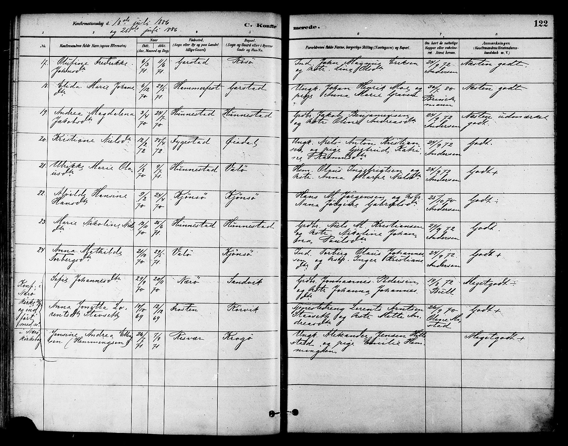 Ministerialprotokoller, klokkerbøker og fødselsregistre - Nord-Trøndelag, AV/SAT-A-1458/786/L0686: Parish register (official) no. 786A02, 1880-1887, p. 122