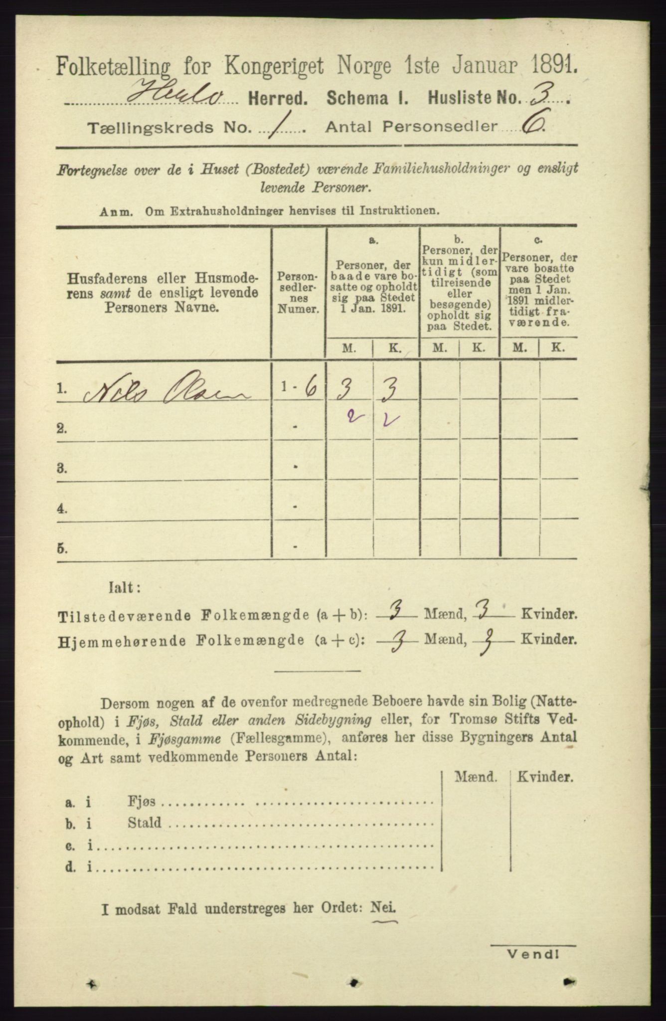 RA, 1891 census for 1258 Herdla, 1891, p. 25