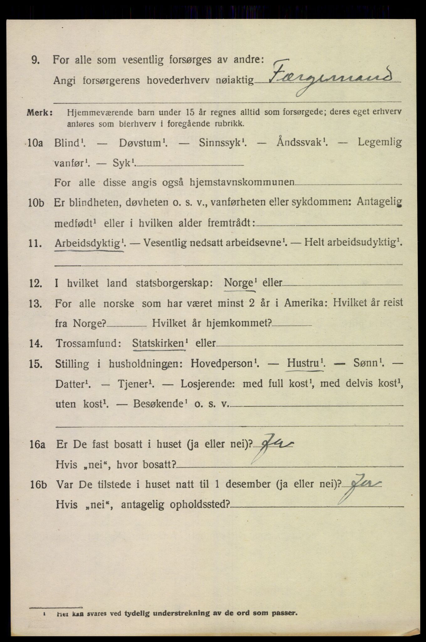 SAK, 1920 census for Sør-Audnedal, 1920, p. 4586