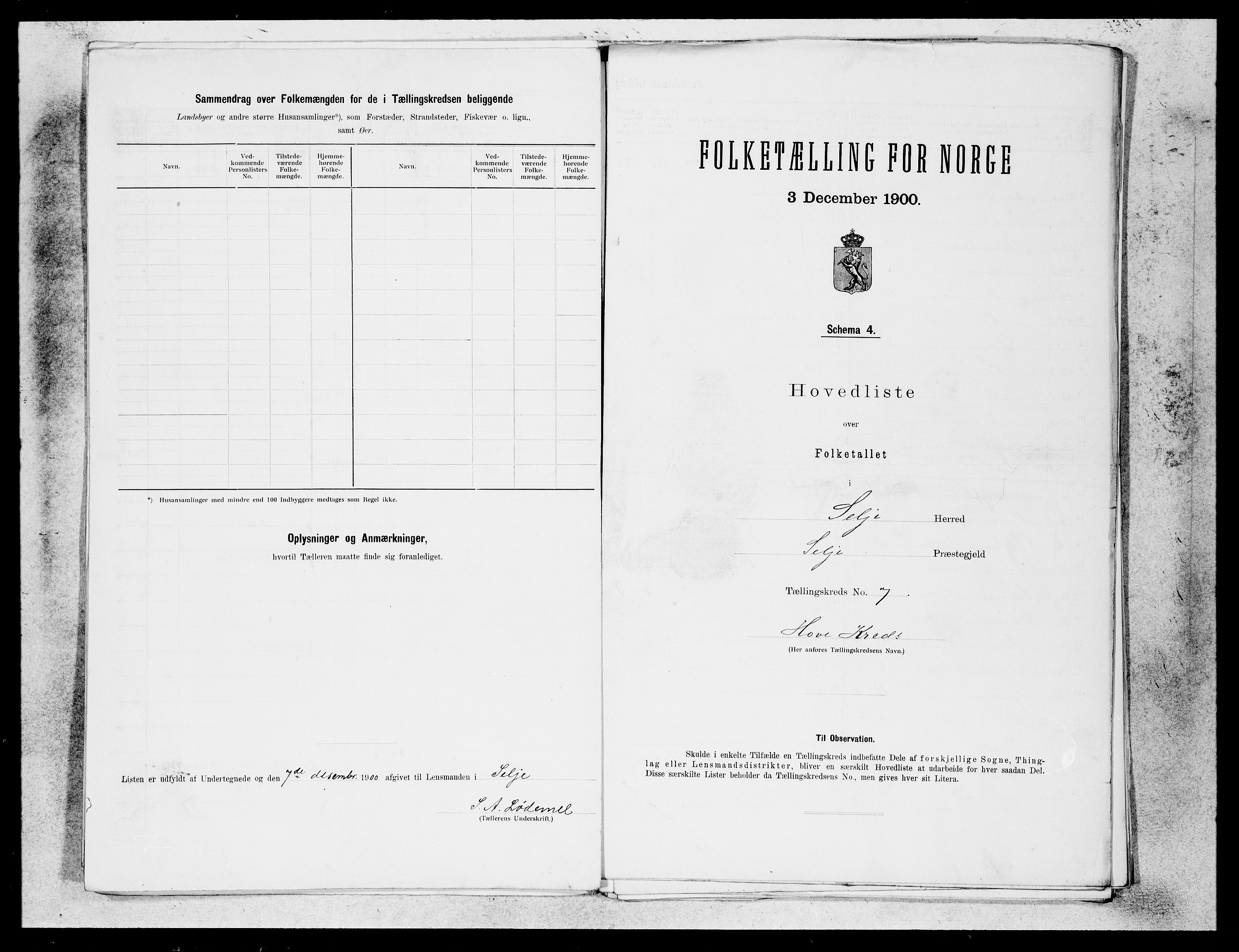 SAB, 1900 census for Selje, 1900, p. 13