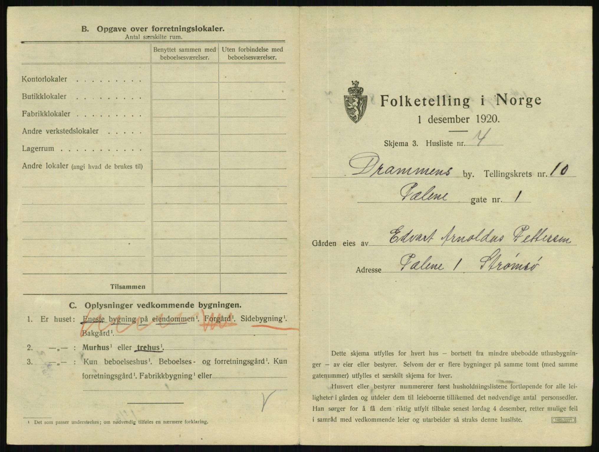 SAKO, 1920 census for Drammen, 1920, p. 4712