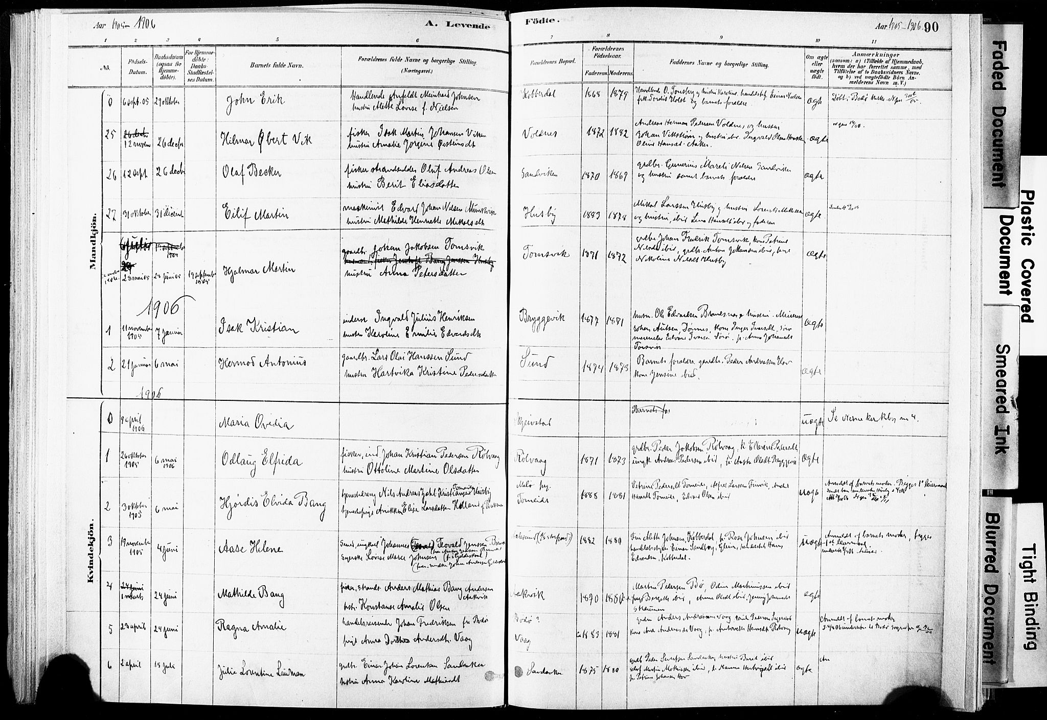 Ministerialprotokoller, klokkerbøker og fødselsregistre - Nordland, SAT/A-1459/835/L0525: Parish register (official) no. 835A03I, 1881-1910, p. 90