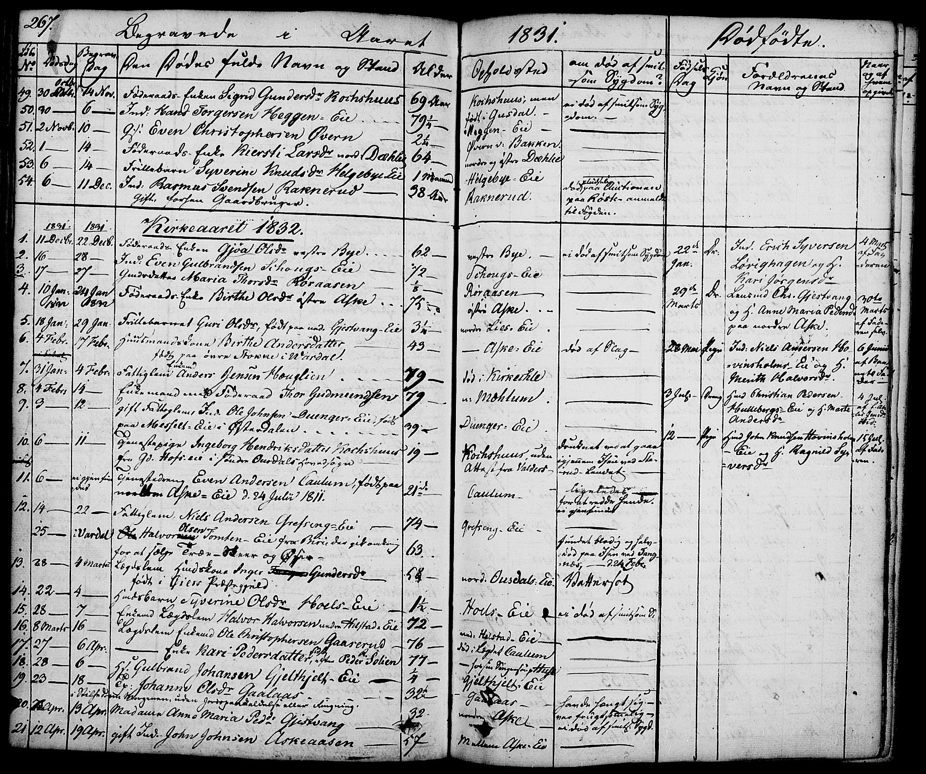 Nes prestekontor, Hedmark, AV/SAH-PREST-020/K/Ka/L0003: Parish register (official) no. 3, 1827-1851, p. 267