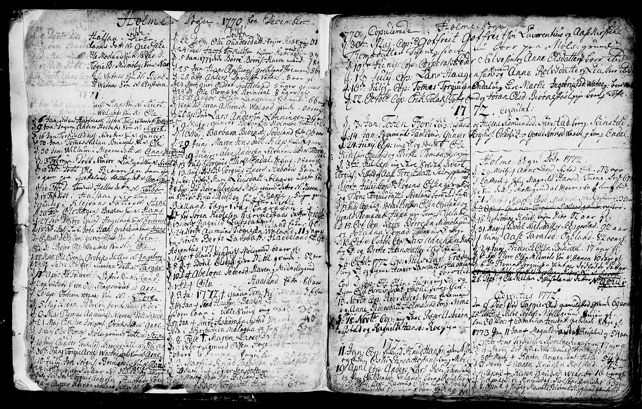Holum sokneprestkontor, SAK/1111-0022/F/Fb/Fba/L0001: Parish register (copy) no. B 1 /1, 1770-1820, p. 2