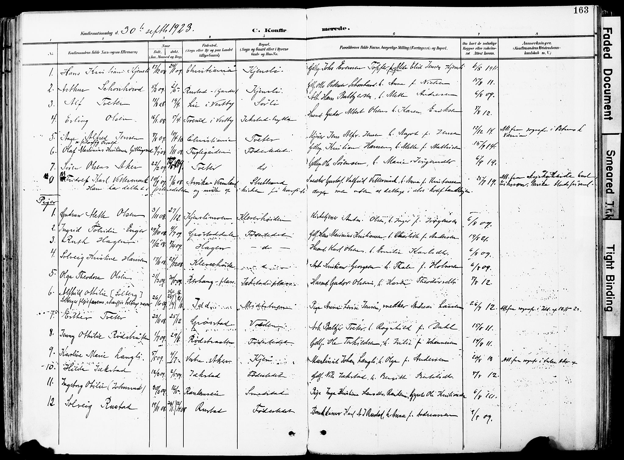 Vestby prestekontor Kirkebøker, SAO/A-10893/F/Fa/L0010: Parish register (official) no. I 10, 1900-1926, p. 163