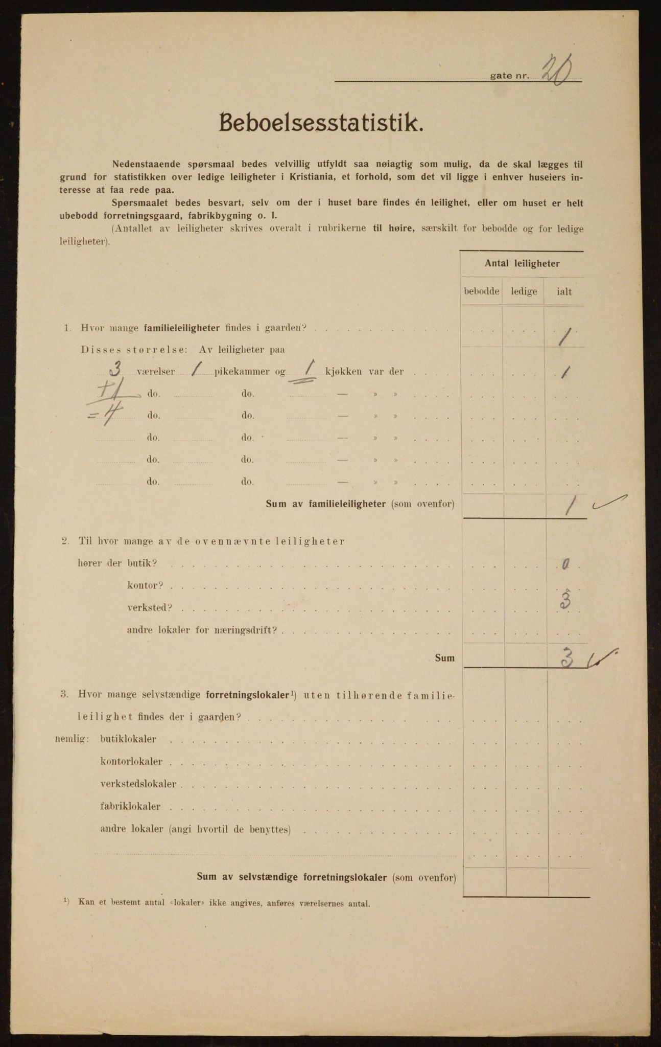 OBA, Municipal Census 1910 for Kristiania, 1910, p. 58566