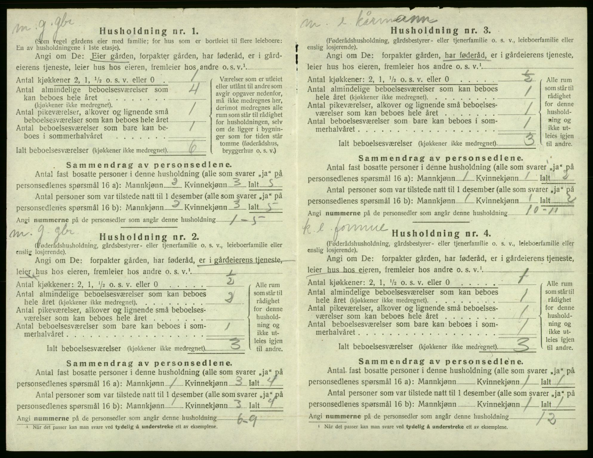 SAB, 1920 census for Stord, 1920, p. 910