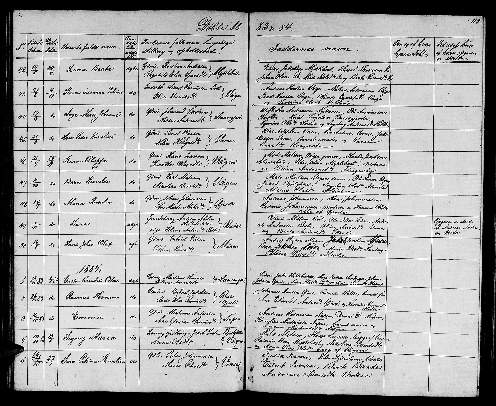 Ministerialprotokoller, klokkerbøker og fødselsregistre - Møre og Romsdal, AV/SAT-A-1454/503/L0047: Parish register (copy) no. 503C02, 1854-1884, p. 119