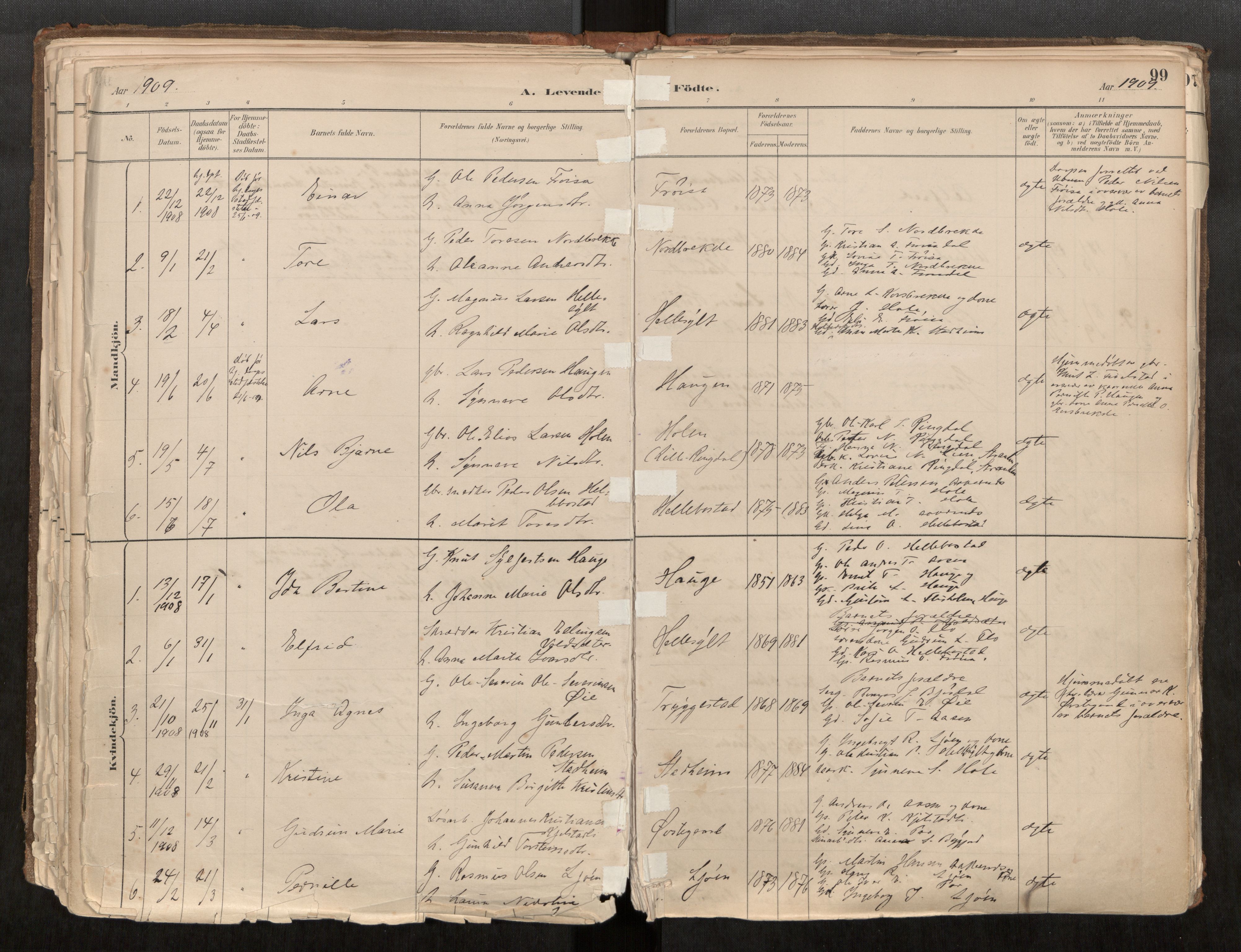 Sunnylven sokneprestkontor, AV/SAT-A-1007: Parish register (official) no. 517A08, 1882-1939, p. 99