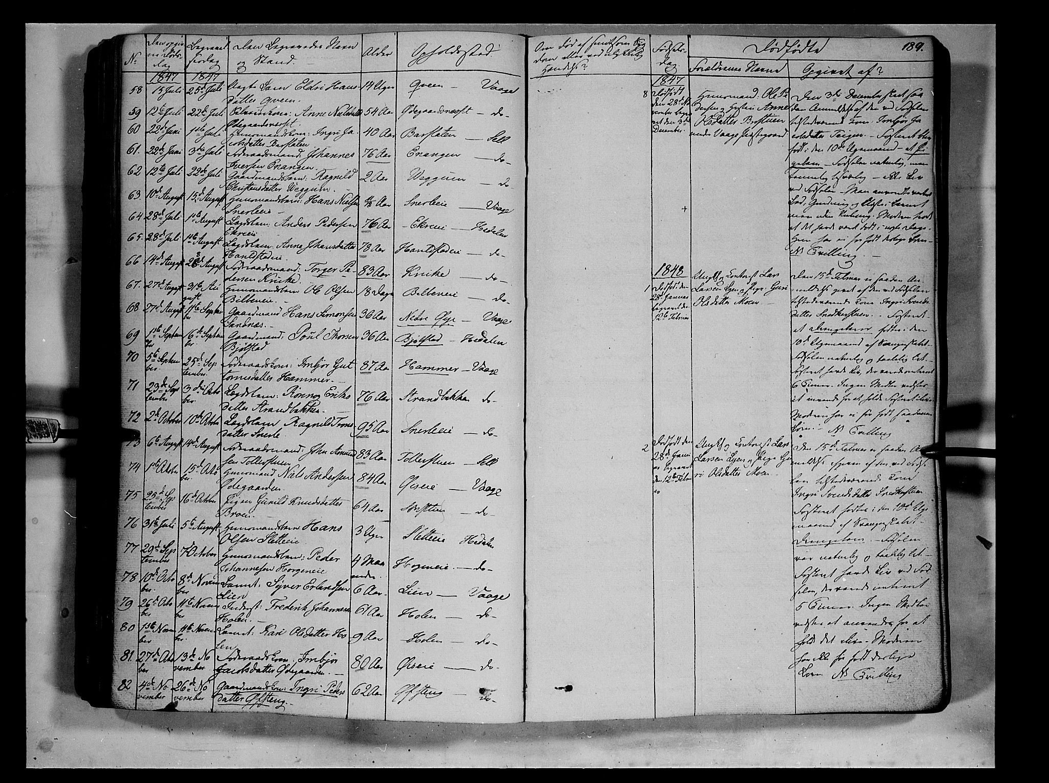 Vågå prestekontor, AV/SAH-PREST-076/H/Ha/Haa/L0005: Parish register (official) no. 5 /1, 1842-1856, p. 189