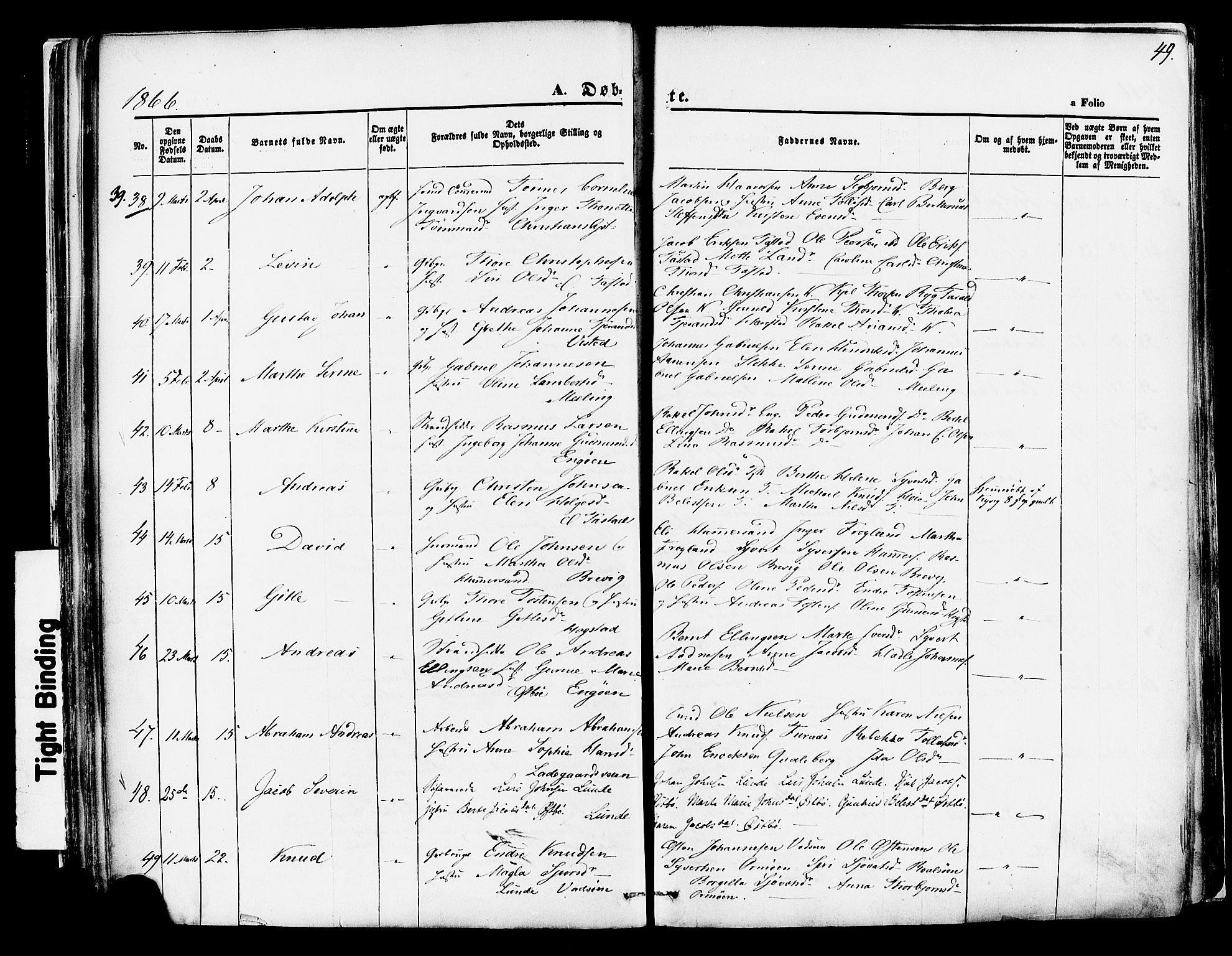 Hetland sokneprestkontor, AV/SAST-A-101826/30/30BA/L0003: Parish register (official) no. A 3, 1862-1876, p. 49