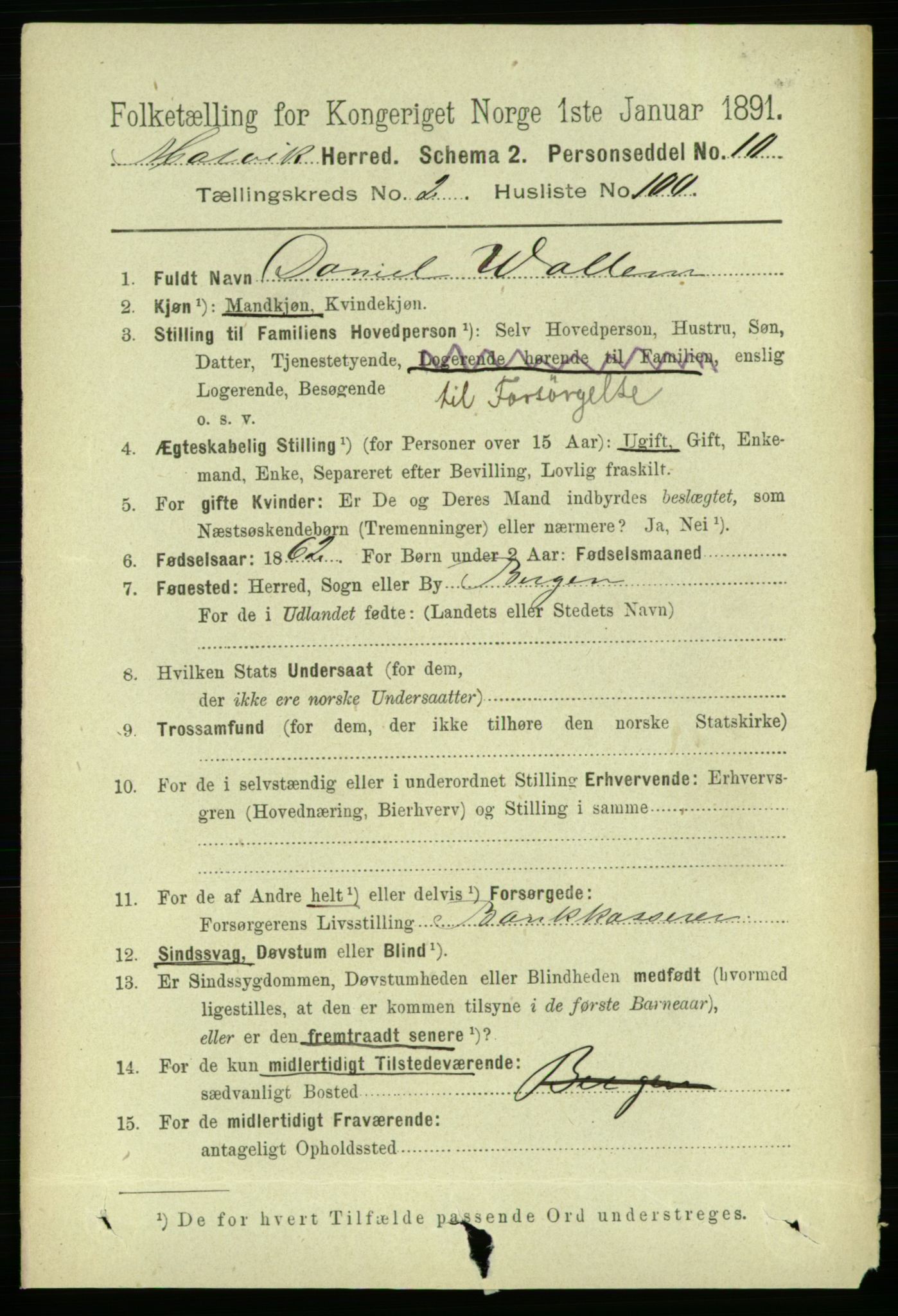 RA, 1891 census for 1663 Malvik, 1891, p. 1360