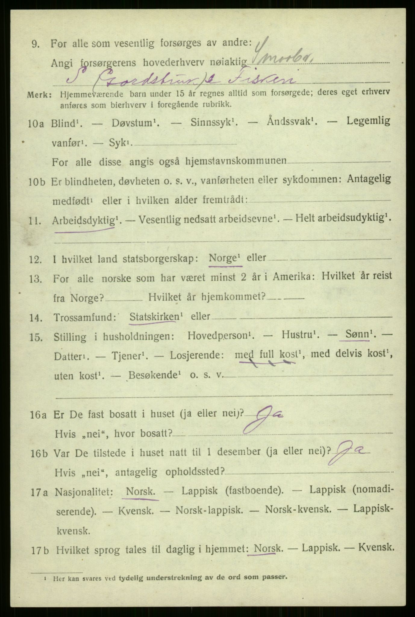 SATØ, 1920 census for Kvæfjord, 1920, p. 1706