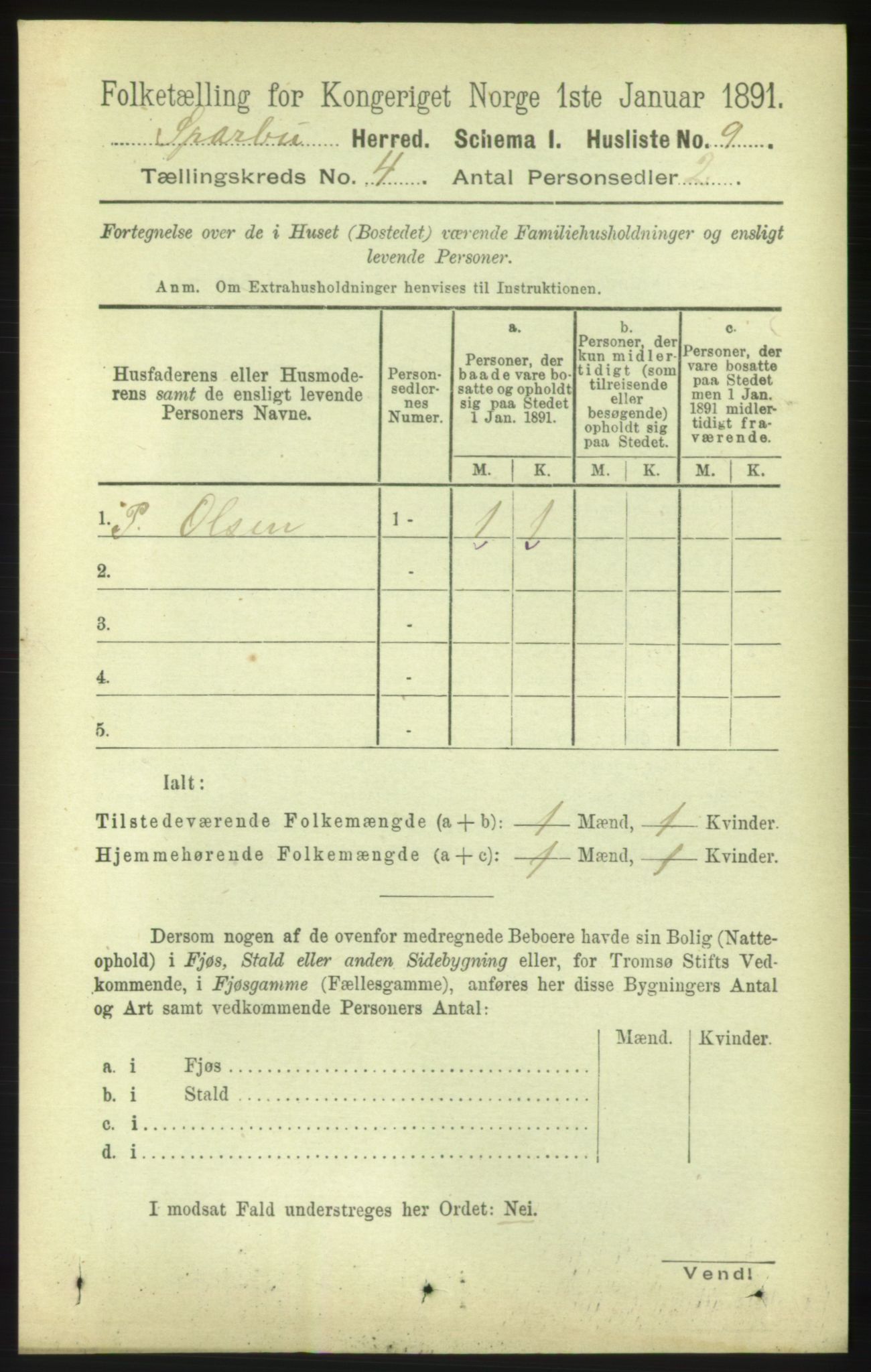 RA, 1891 census for 1731 Sparbu, 1891, p. 1330