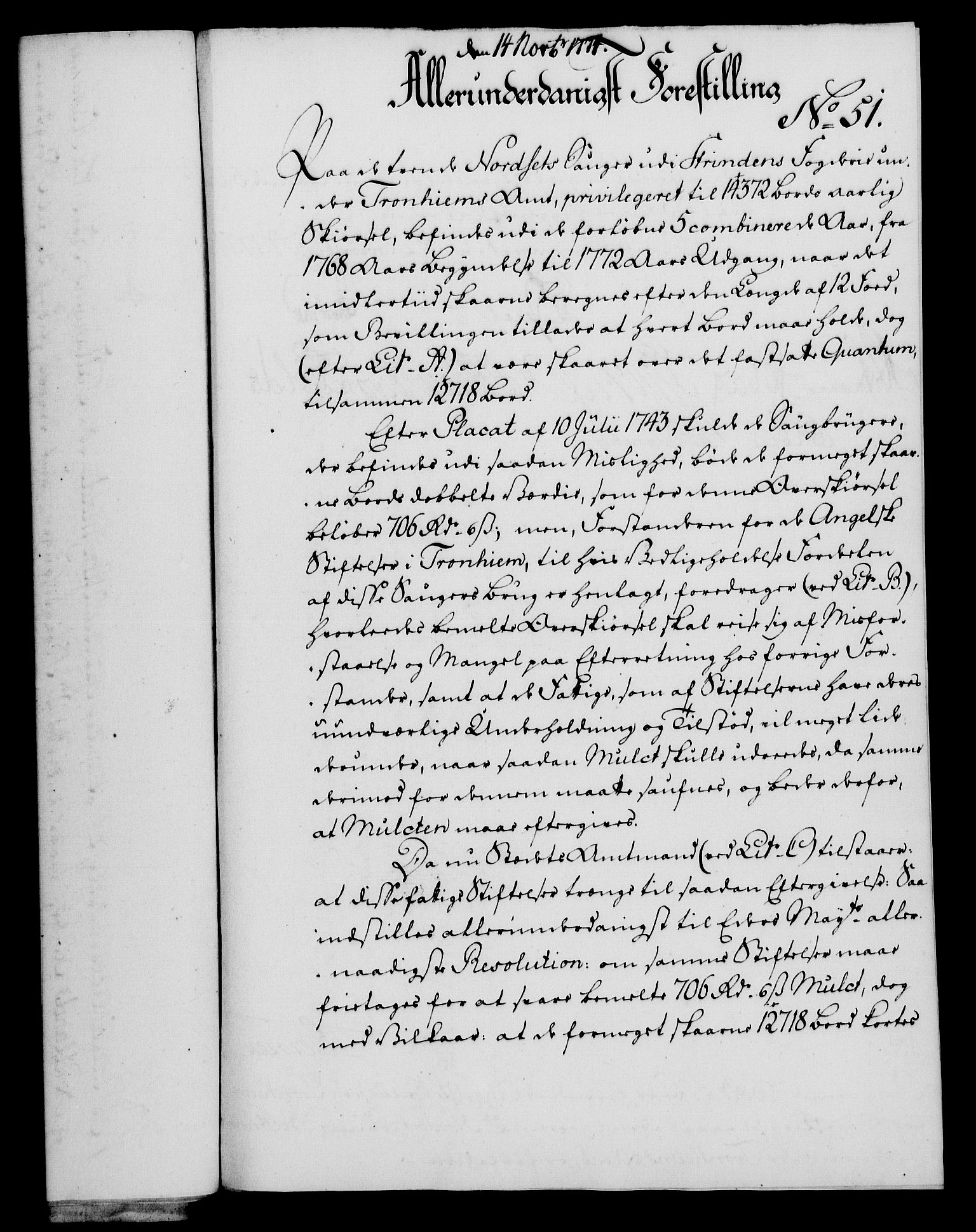 Rentekammeret, Kammerkanselliet, RA/EA-3111/G/Gf/Gfa/L0056: Norsk relasjons- og resolusjonsprotokoll (merket RK 52.56), 1774, p. 207