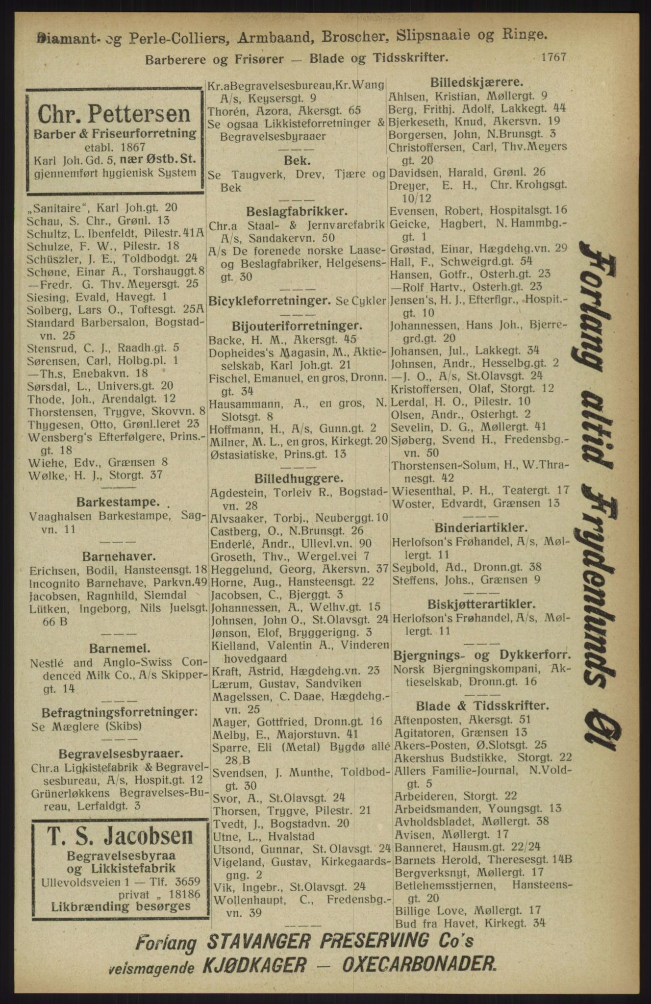 Kristiania/Oslo adressebok, PUBL/-, 1914, p. 1767