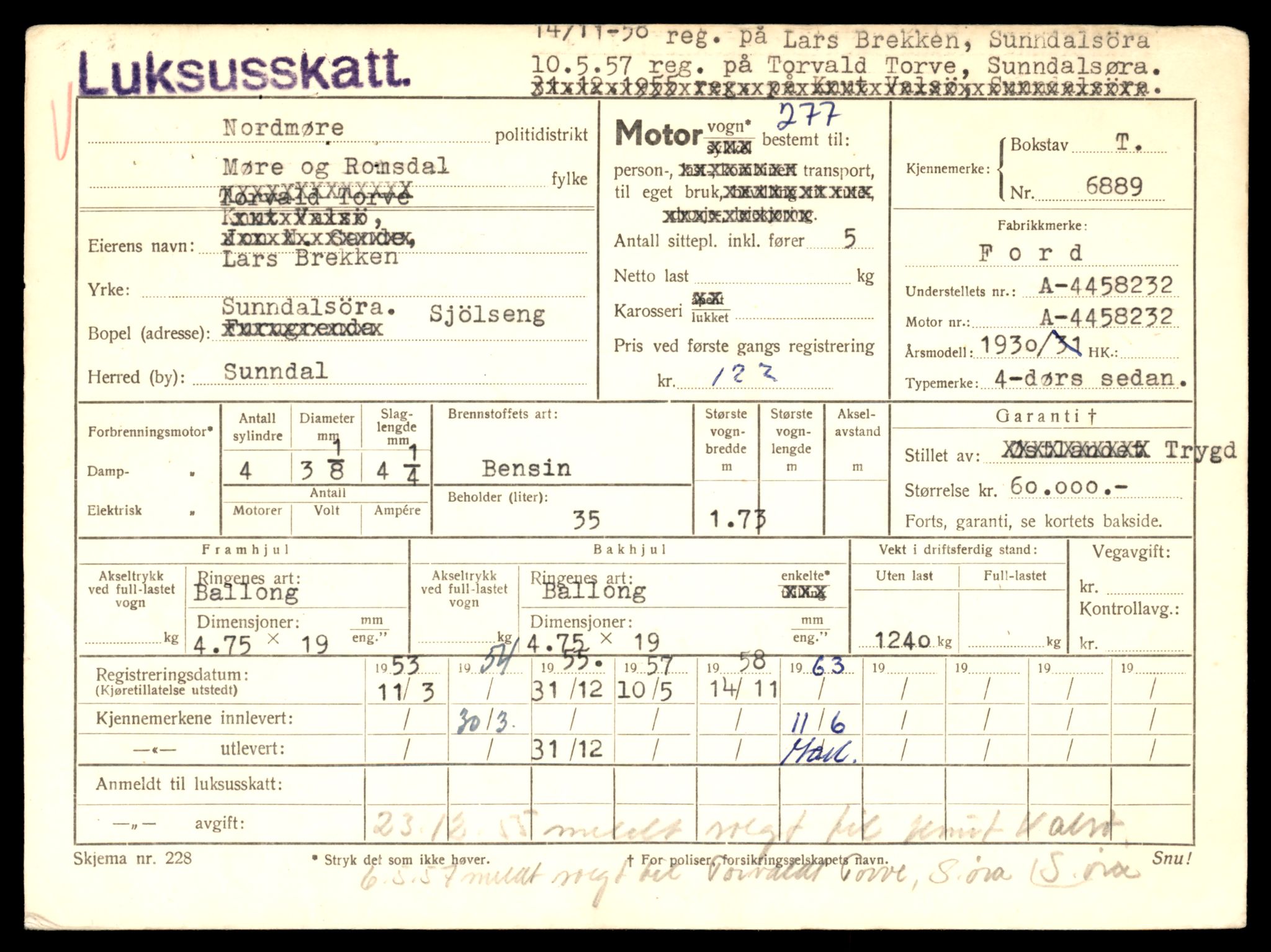 Møre og Romsdal vegkontor - Ålesund trafikkstasjon, AV/SAT-A-4099/F/Fe/L0017: Registreringskort for kjøretøy T 1985 - T 10090, 1927-1998, p. 809