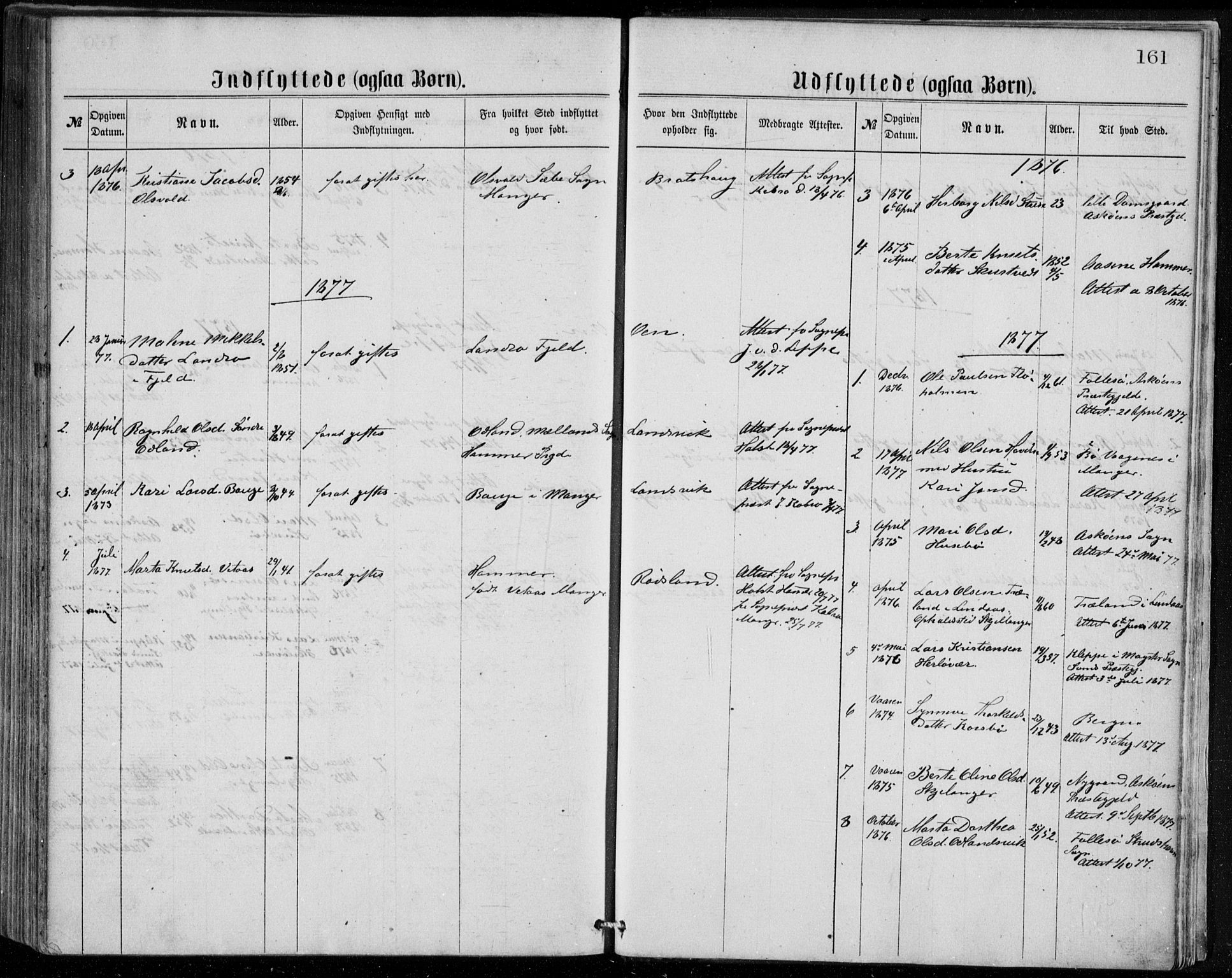 Herdla Sokneprestembete, SAB/A-75701/H/Haa: Parish register (official) no. A 2, 1869-1877, p. 161