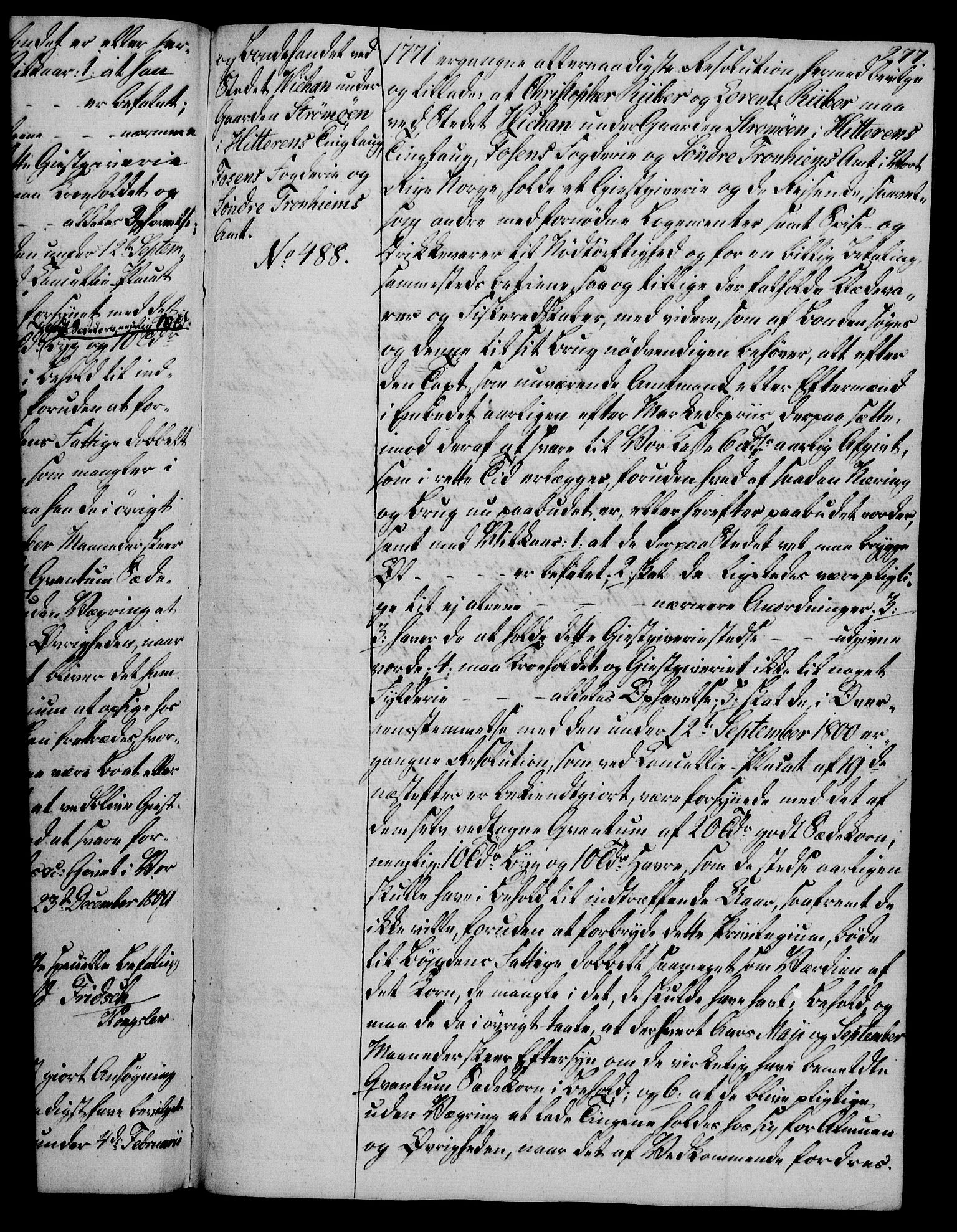 Rentekammeret, Kammerkanselliet, RA/EA-3111/G/Gg/Gga/L0019: Norsk ekspedisjonsprotokoll med register (merket RK 53.19), 1807-1810, p. 277