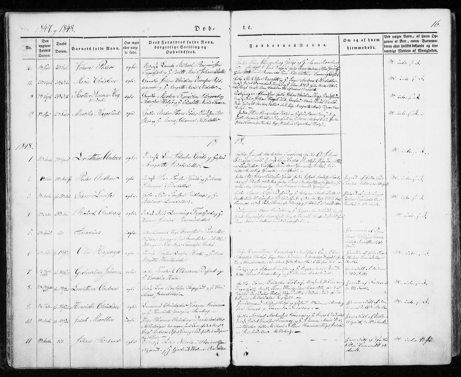 Karlsøy sokneprestembete, SATØ/S-1299/H/Ha/Haa/L0009kirke: Parish register (official) no. 9, 1838-1867, p. 16