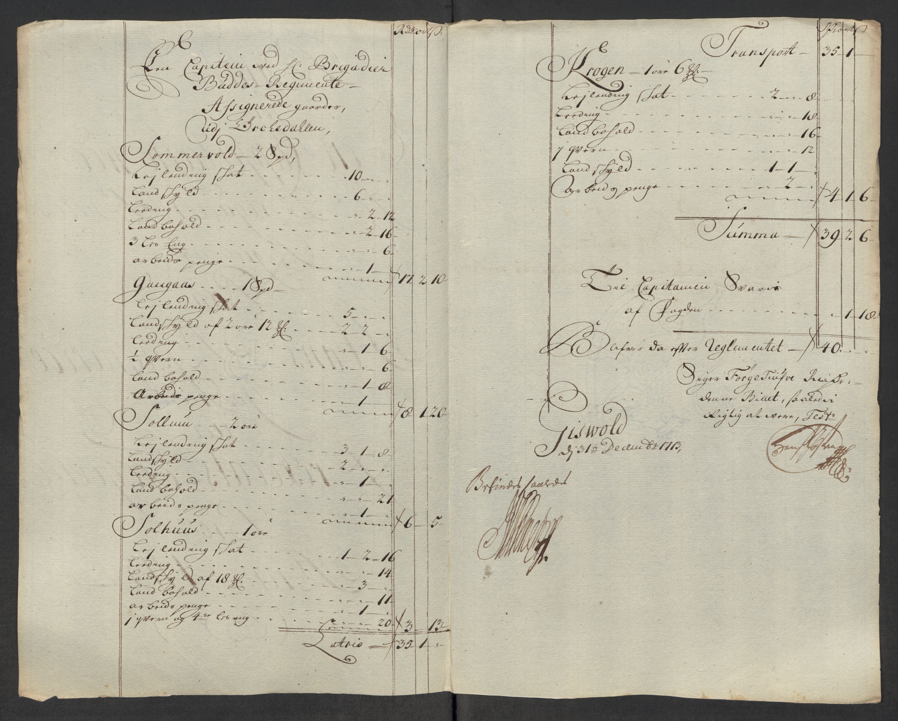 Rentekammeret inntil 1814, Reviderte regnskaper, Fogderegnskap, RA/EA-4092/R60/L3964: Fogderegnskap Orkdal og Gauldal, 1713, p. 442