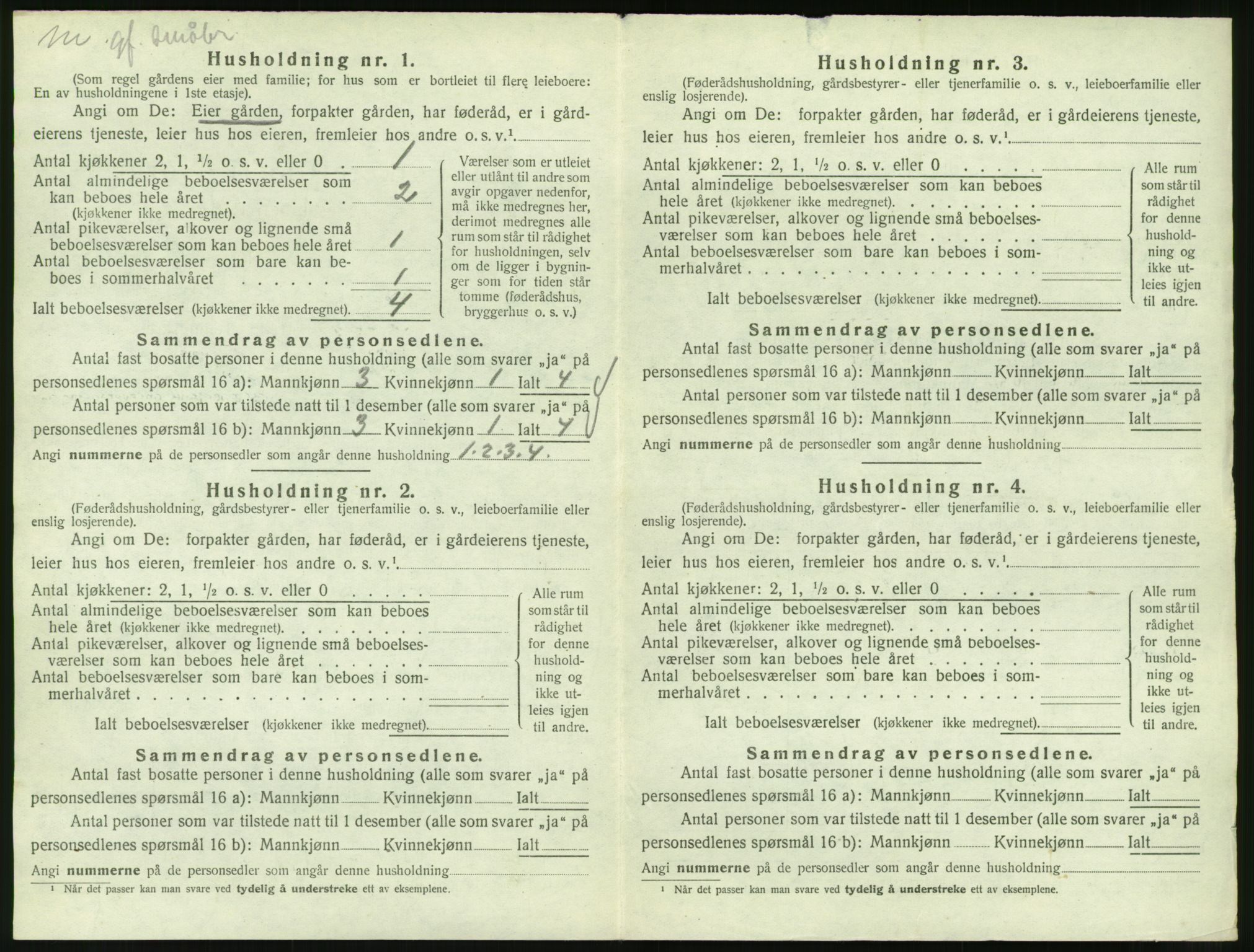 SAT, 1920 census for Veøy, 1920, p. 656