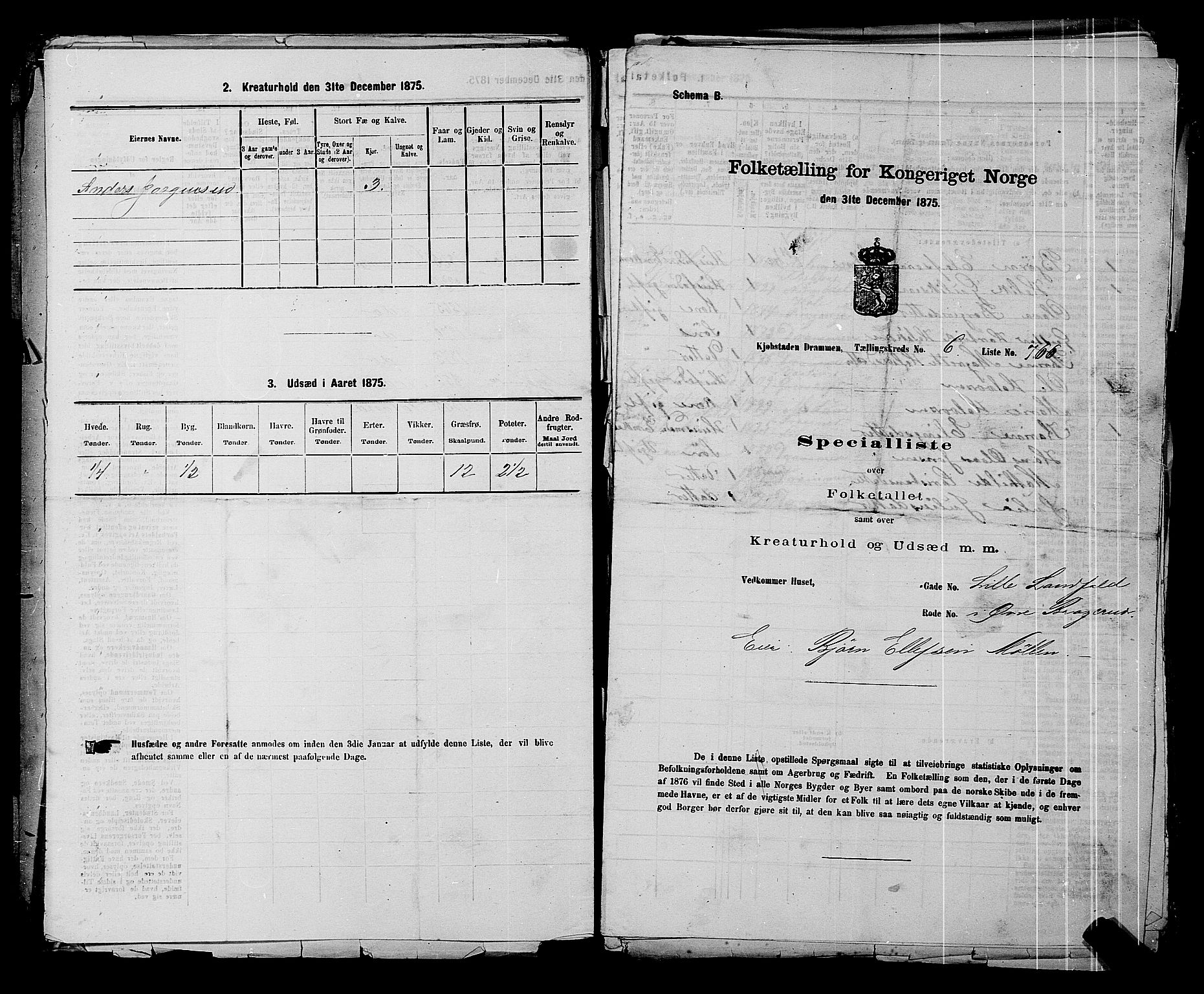 SAKO, 1875 census for 0602 Drammen, 1875, p. 522