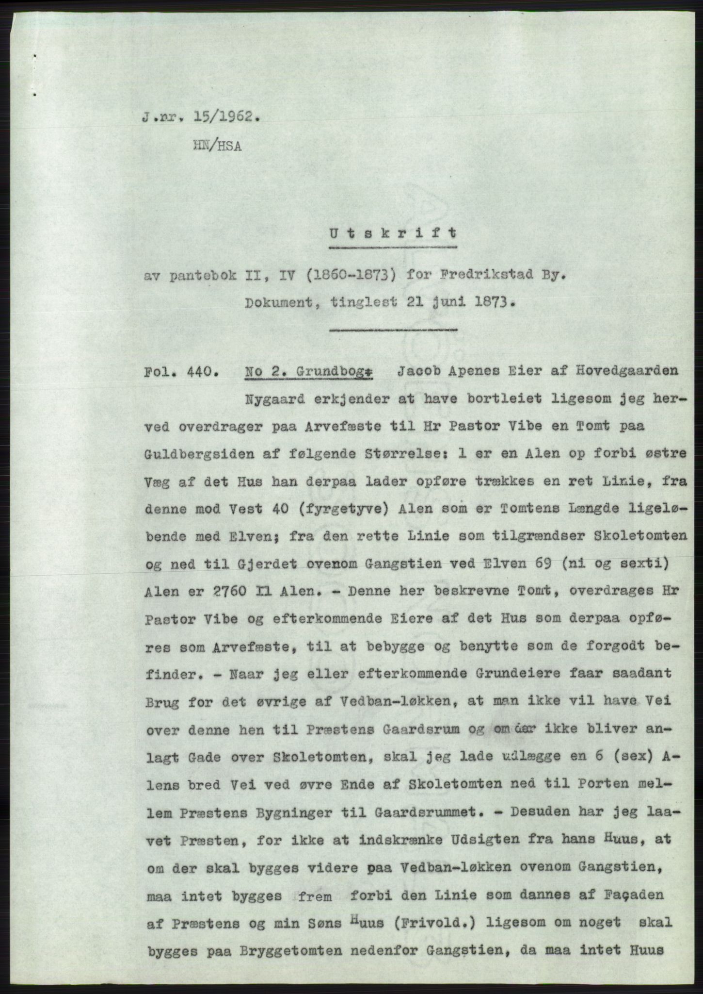 Statsarkivet i Oslo, AV/SAO-A-10621/Z/Zd/L0015: Avskrifter, j.nr 2-699/1962, 1962, p. 8
