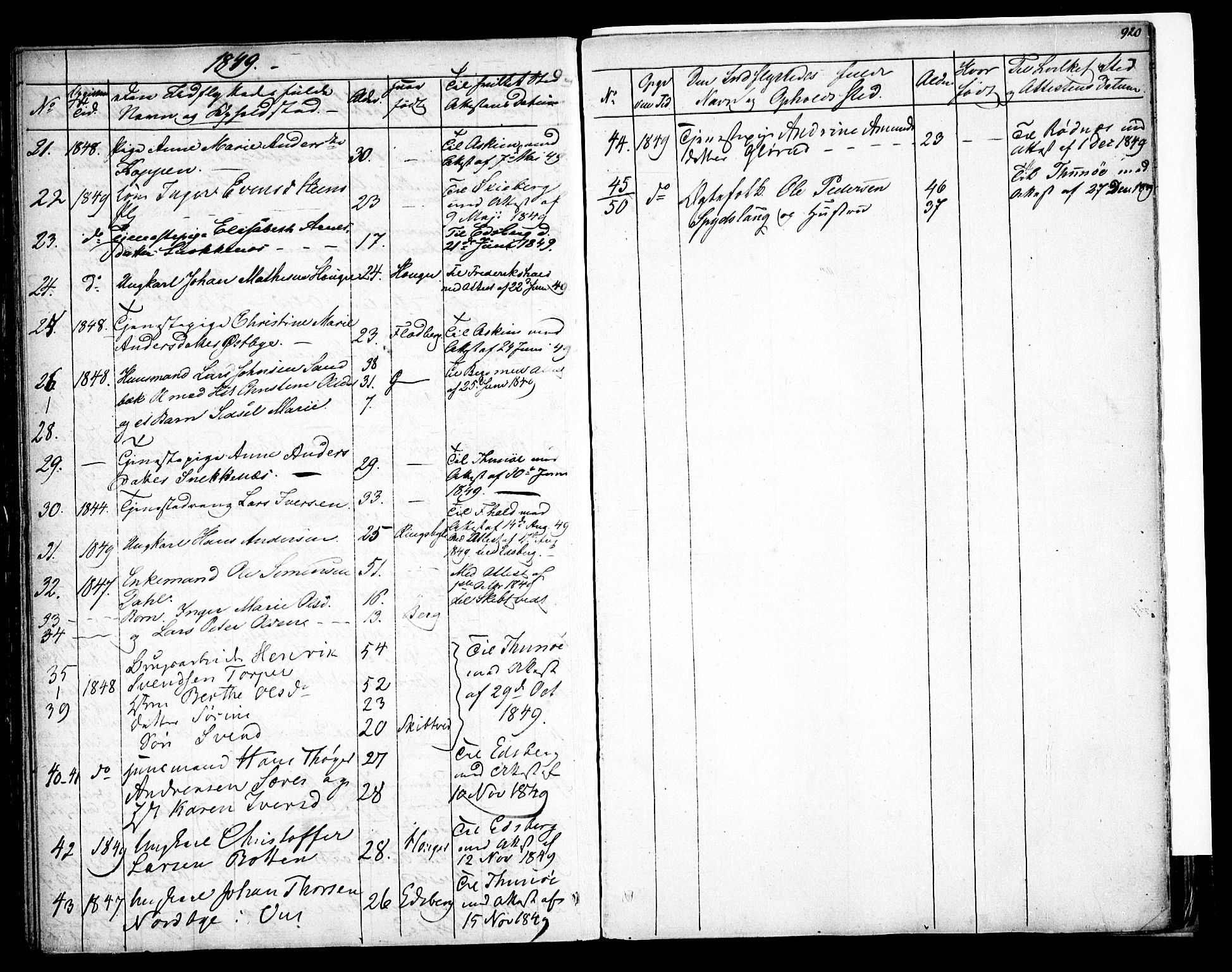 Rakkestad prestekontor Kirkebøker, AV/SAO-A-2008/F/Fa/L0008: Parish register (official) no. I 8, 1842-1849, p. 919-920