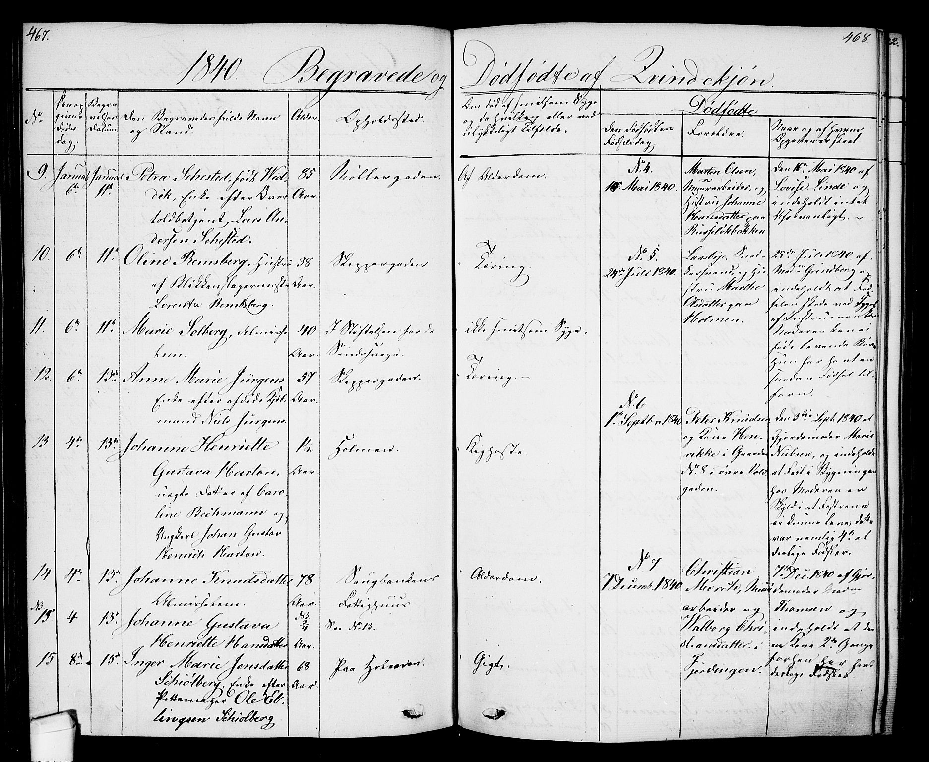 Oslo domkirke Kirkebøker, SAO/A-10752/F/Fa/L0024: Parish register (official) no. 24, 1833-1846, p. 467-468