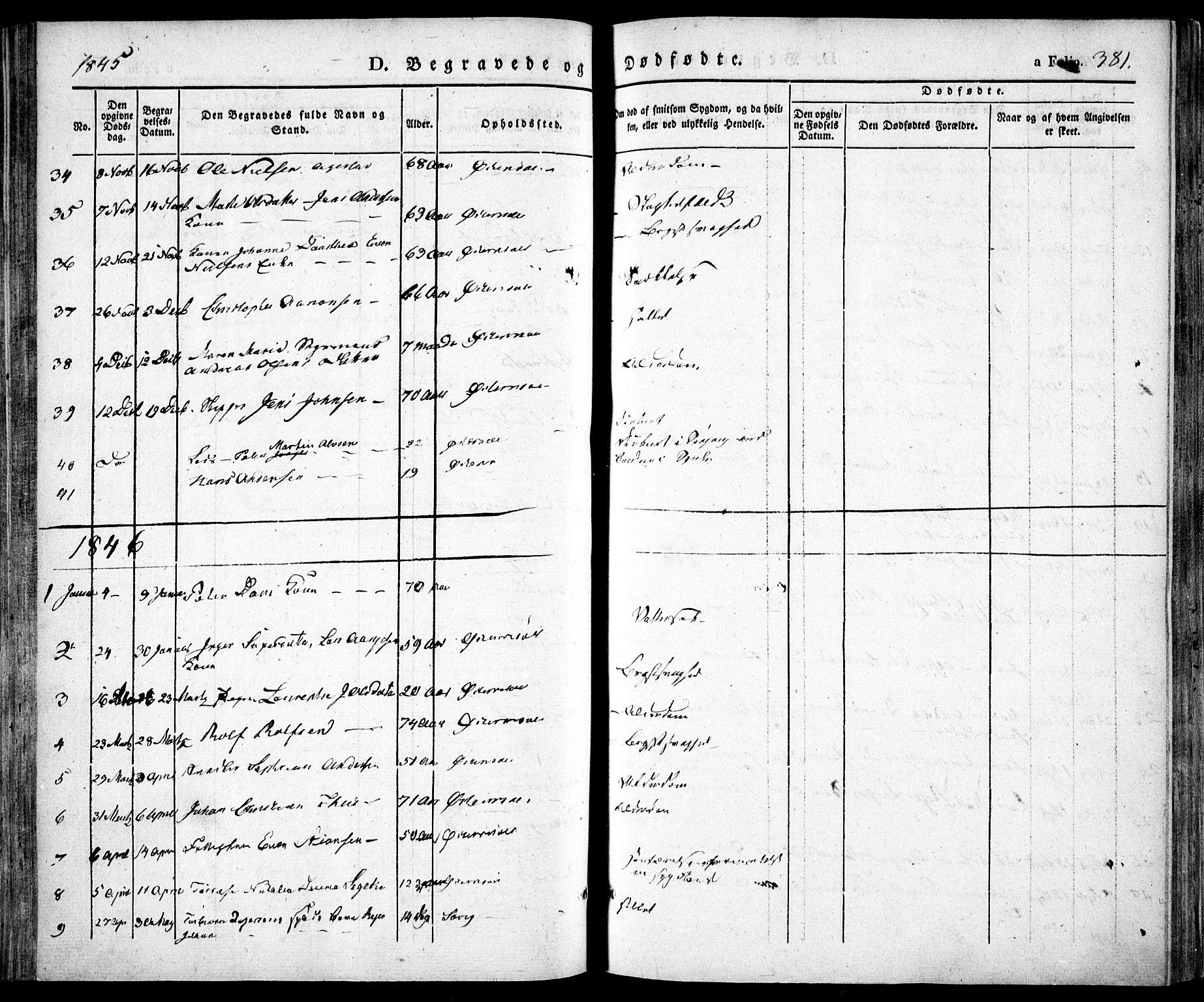 Risør sokneprestkontor, AV/SAK-1111-0035/F/Fa/L0003: Parish register (official) no. A 3, 1838-1864, p. 381