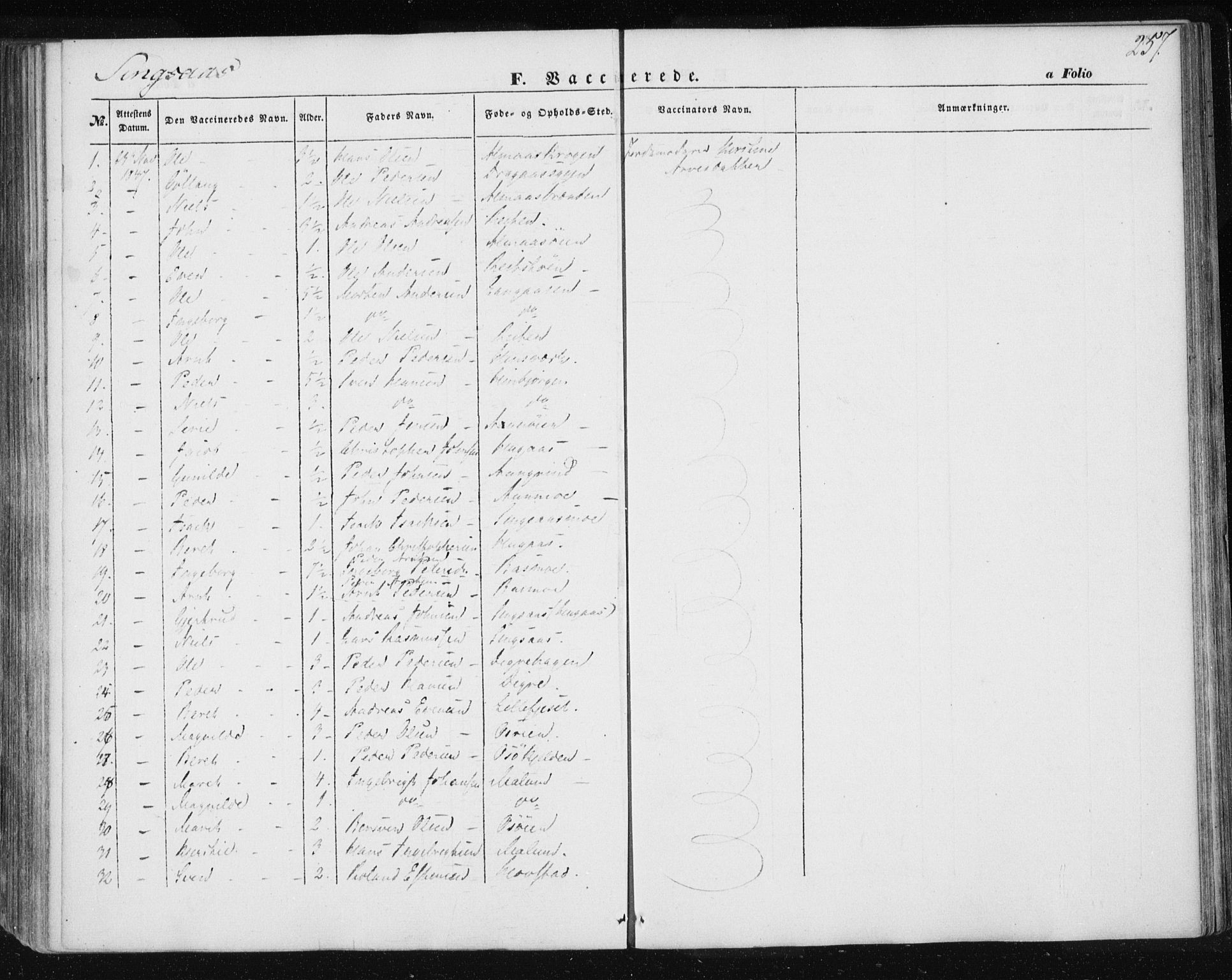 Ministerialprotokoller, klokkerbøker og fødselsregistre - Sør-Trøndelag, SAT/A-1456/685/L0964: Parish register (official) no. 685A06 /2, 1846-1859, p. 257