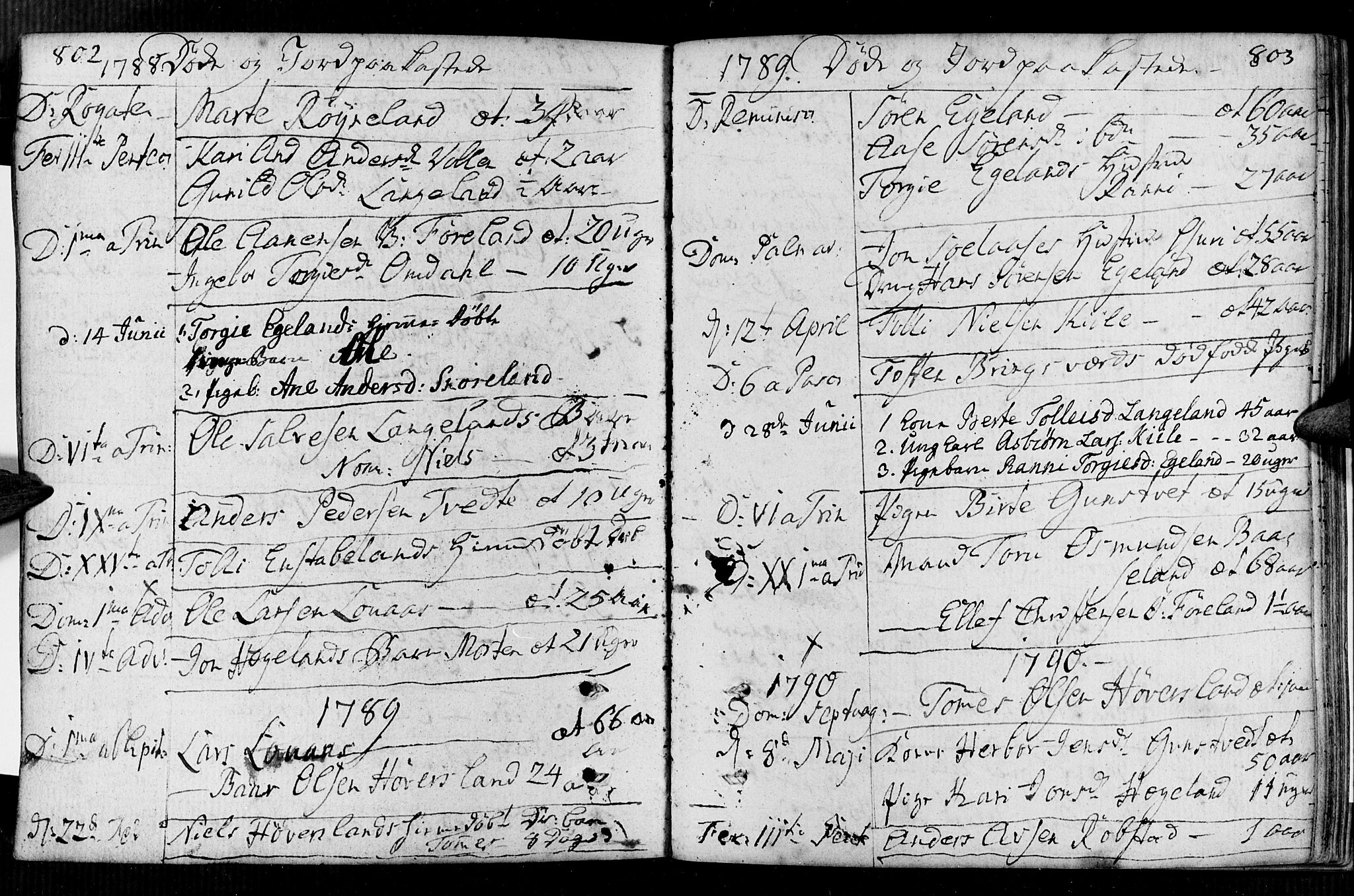 Vennesla sokneprestkontor, AV/SAK-1111-0045/Fa/Faa/L0002: Parish register (official) no. A 2, 1785-1834, p. 802-803