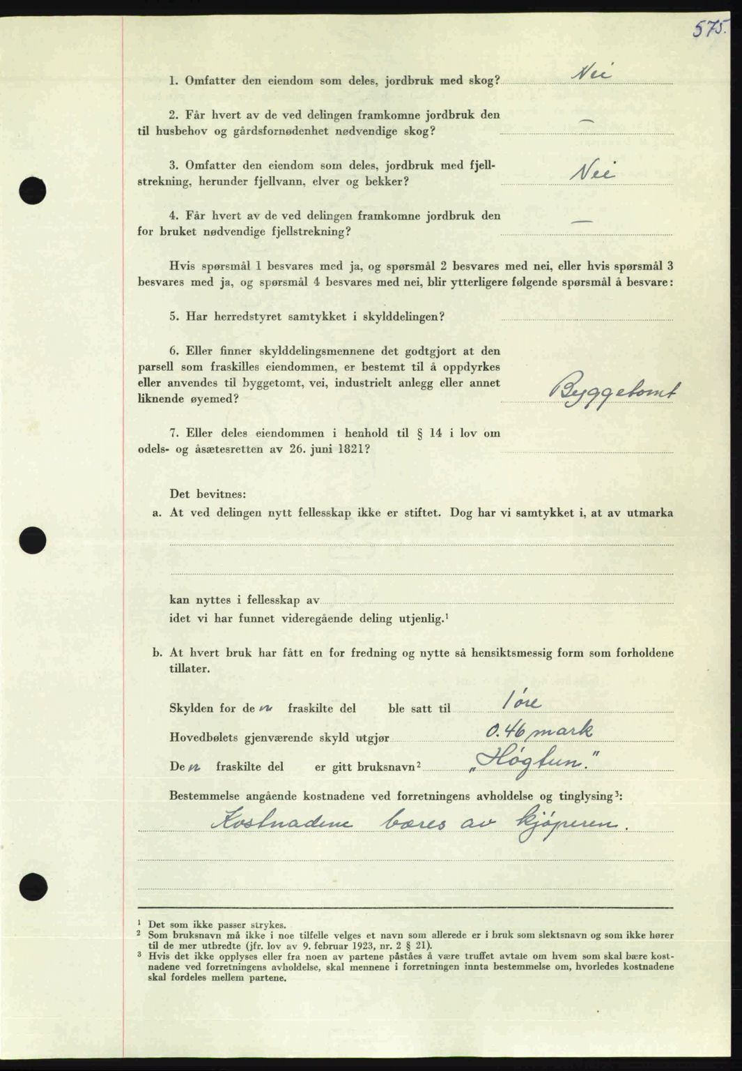 Nordmøre sorenskriveri, AV/SAT-A-4132/1/2/2Ca: Mortgage book no. A106, 1947-1947, Diary no: : 2479/1947