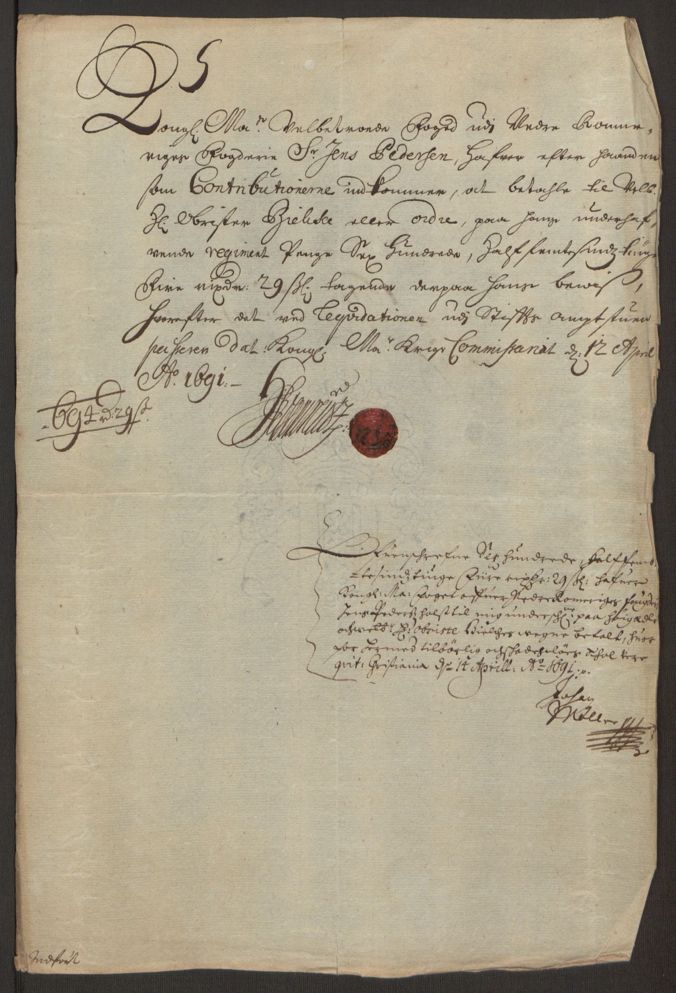 Rentekammeret inntil 1814, Reviderte regnskaper, Fogderegnskap, AV/RA-EA-4092/R11/L0575: Fogderegnskap Nedre Romerike, 1691, p. 206