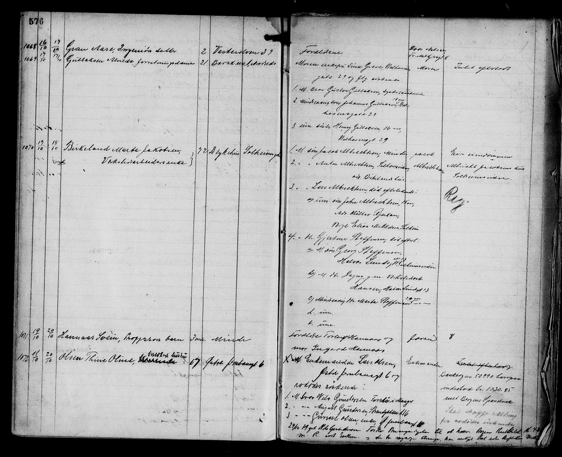 Byfogd og Byskriver i Bergen, AV/SAB-A-3401/06/06Na/L0012: Dødsfallsjournaler, 1918-1919, p. 576-577