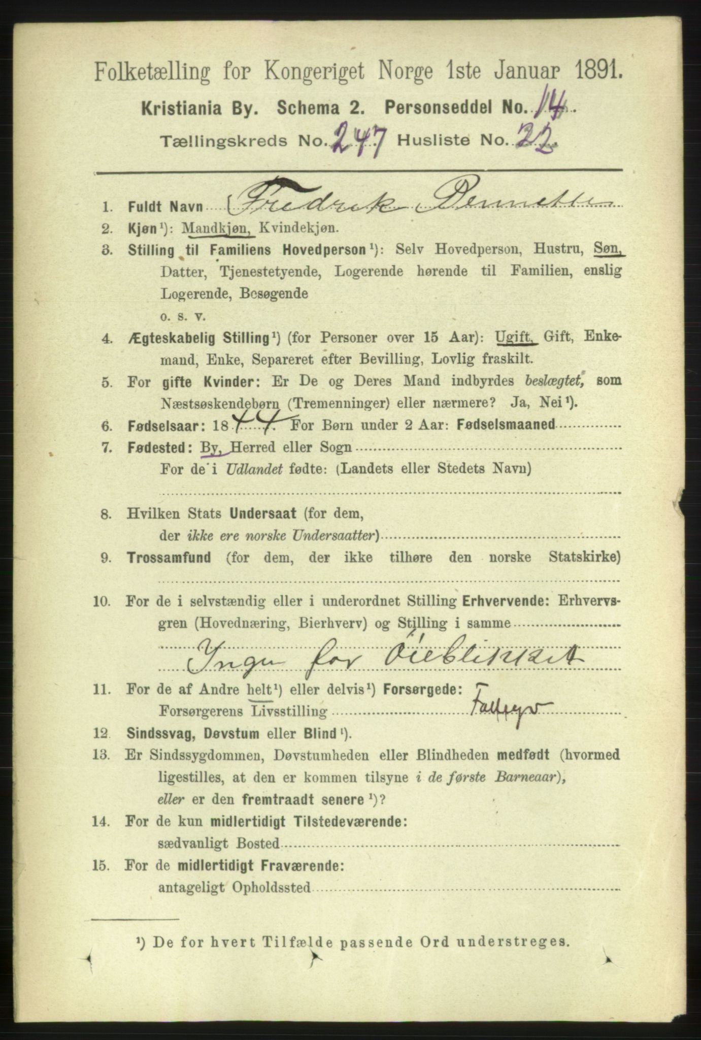 RA, 1891 census for 0301 Kristiania, 1891, p. 150970