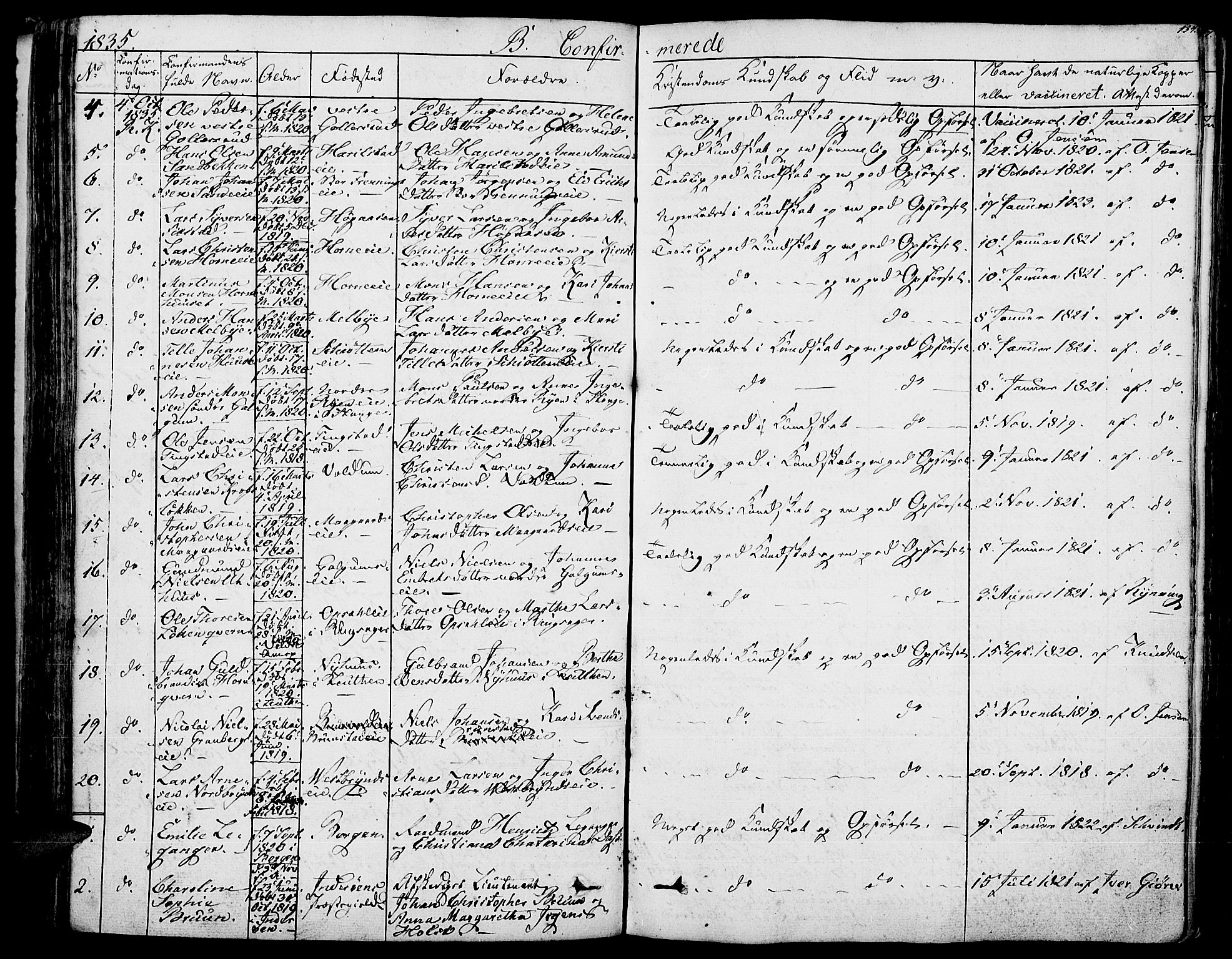 Romedal prestekontor, AV/SAH-PREST-004/K/L0003: Parish register (official) no. 3, 1829-1846, p. 134